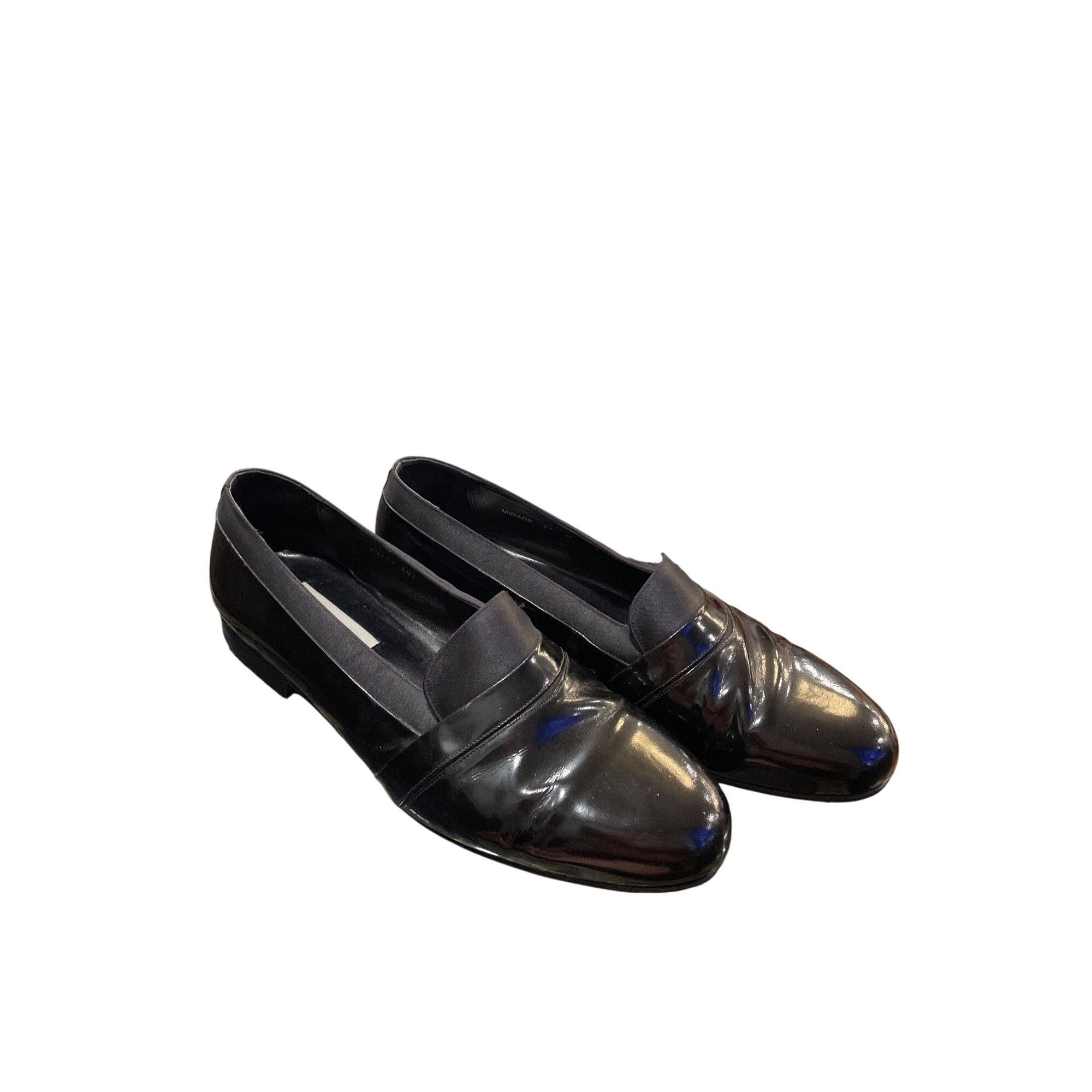 Mezlan Mezlam Mirage mens handmade black patent leather slip on loa Size US 11 / EU 44 - 22 Thumbnail