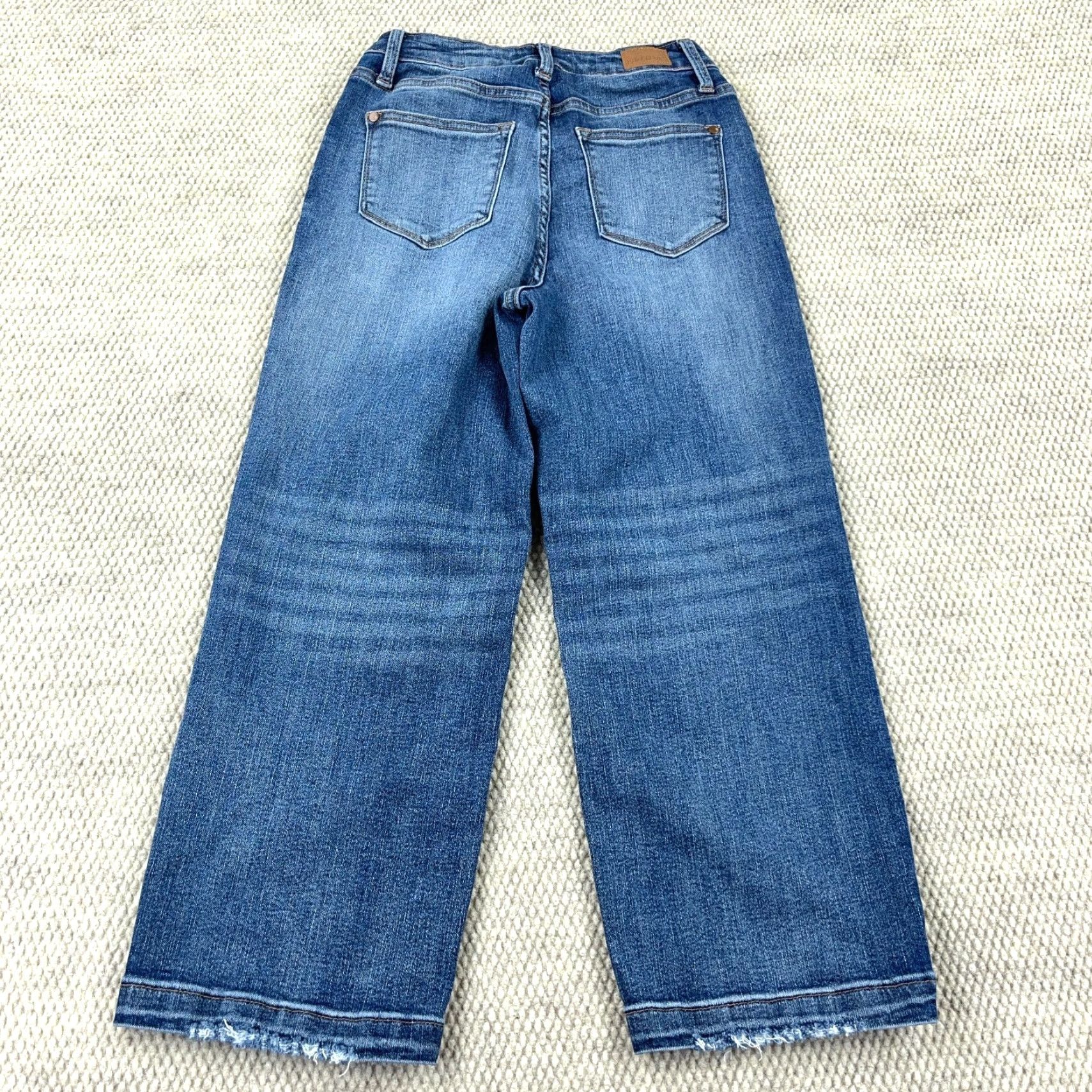 Vintage Judy Blue Jeans Women 25 Wide Leg Baggy High Waist Med Wash Faded Stretch Size 42" / US 20 - 2 Thumbnail