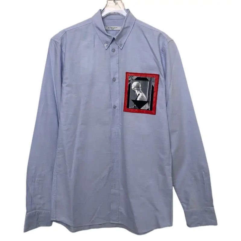 Givenchy Givenchy Blue Cotton Blend Button-Up Shirt 0089 Size US M / EU 48-50 / 2 - 1 Thumbnail