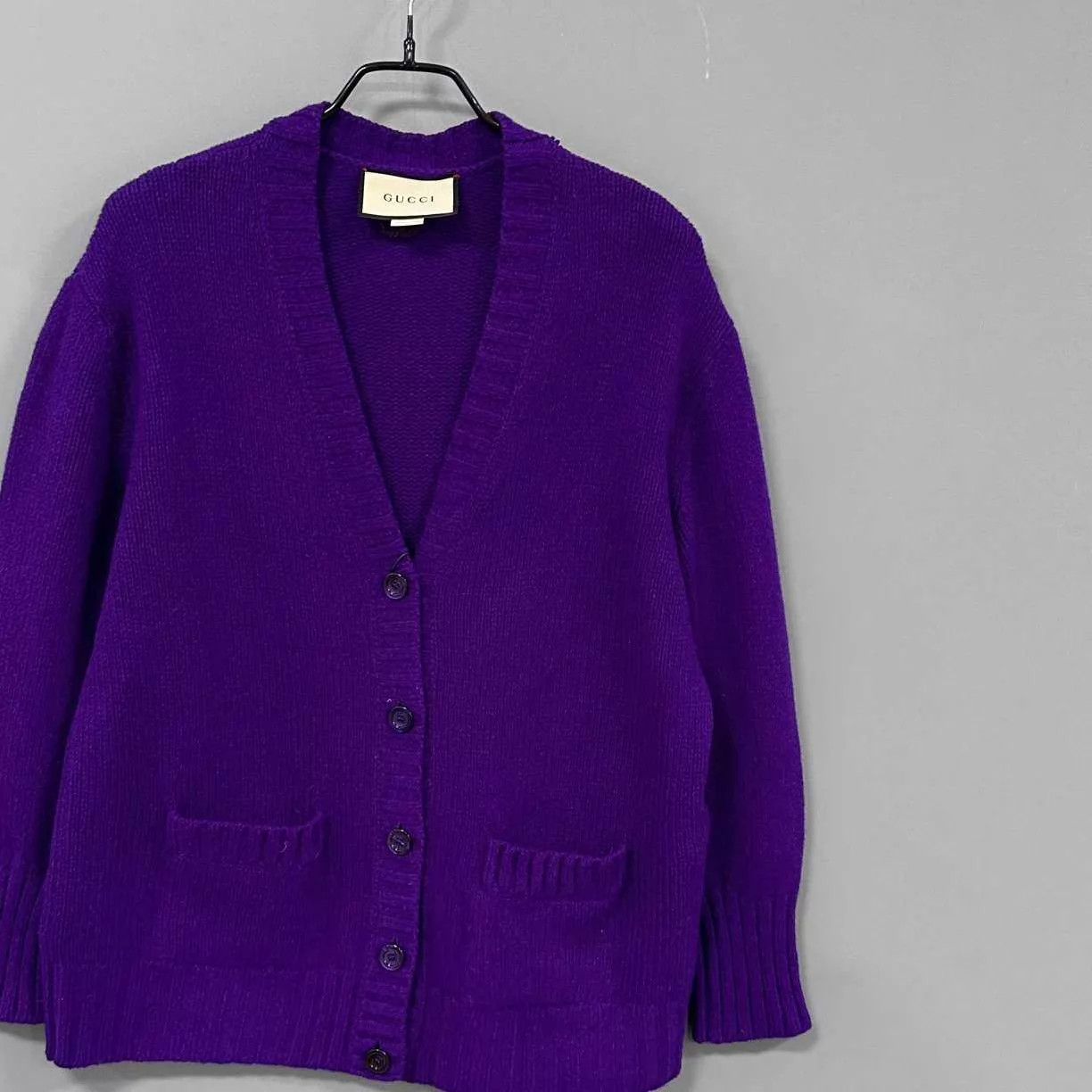 Gucci Gucci Purple Embroidered Double G Wool Cardigan M Size M / US 6-8 / IT 42-44 - 2 Thumbnail