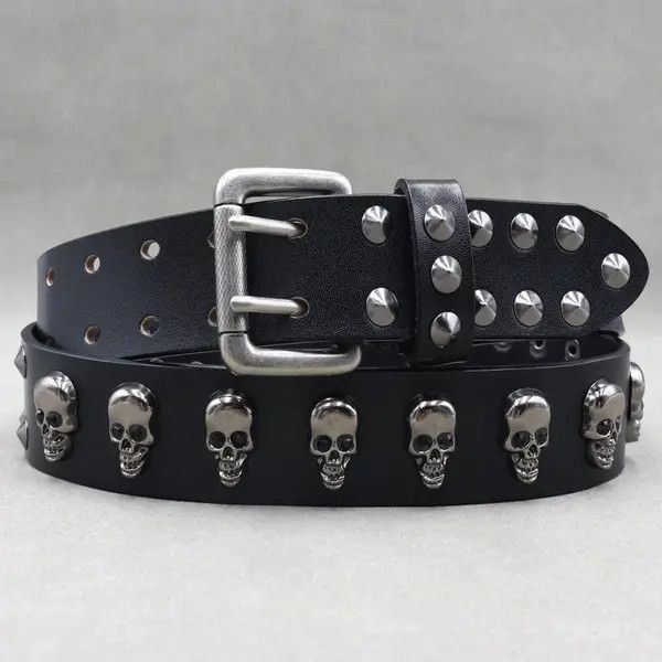 Japanese Brand Norika x Hanai Skull Studded Punk VS Cowboy Belts Size 40 - 6 Thumbnail