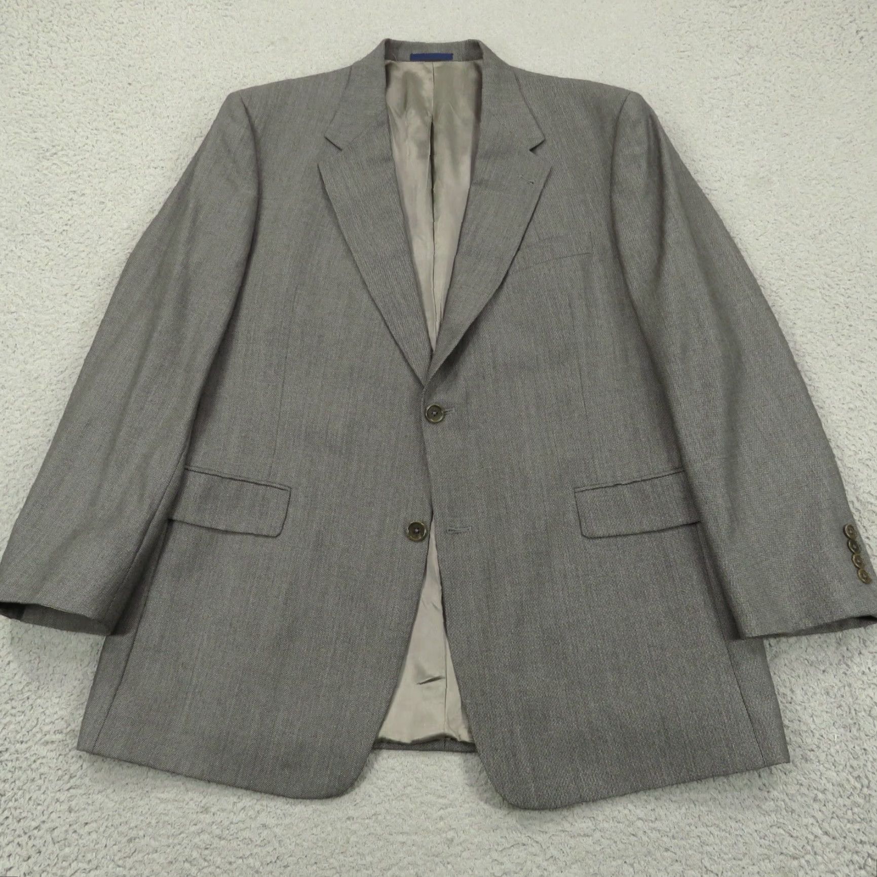 Loro Piana Daniel Cremieux Suit 44R Charcoal Loro Piana Birdseye Pleated Trousers 38x30 Wool 2 Piece Men Regular Vintage No Size 44R - 3 Thumbnail