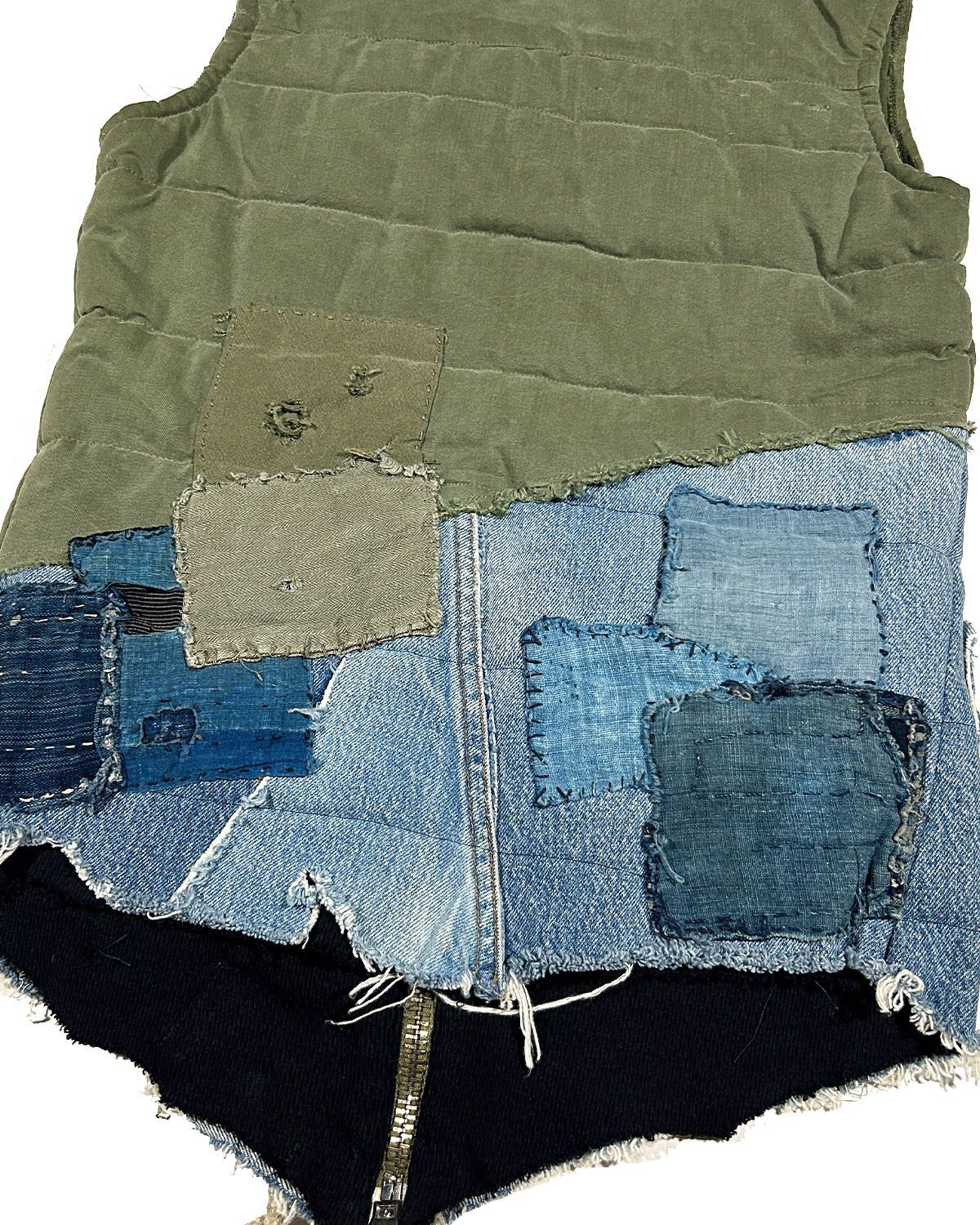 Greg Lauren GREG LAUREN WOMEN'S ARMY / DENIM SPLIT VEST Size S / US 4 / IT 40 - 7 Thumbnail