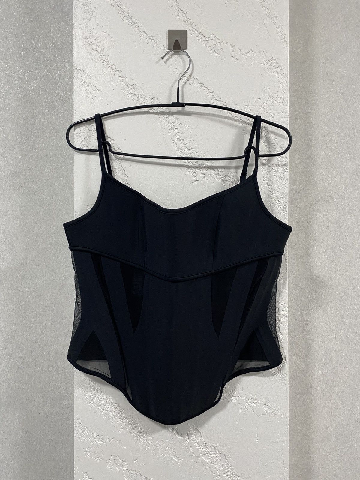 Mugler x H&M Mesh Panel Black Corset Top