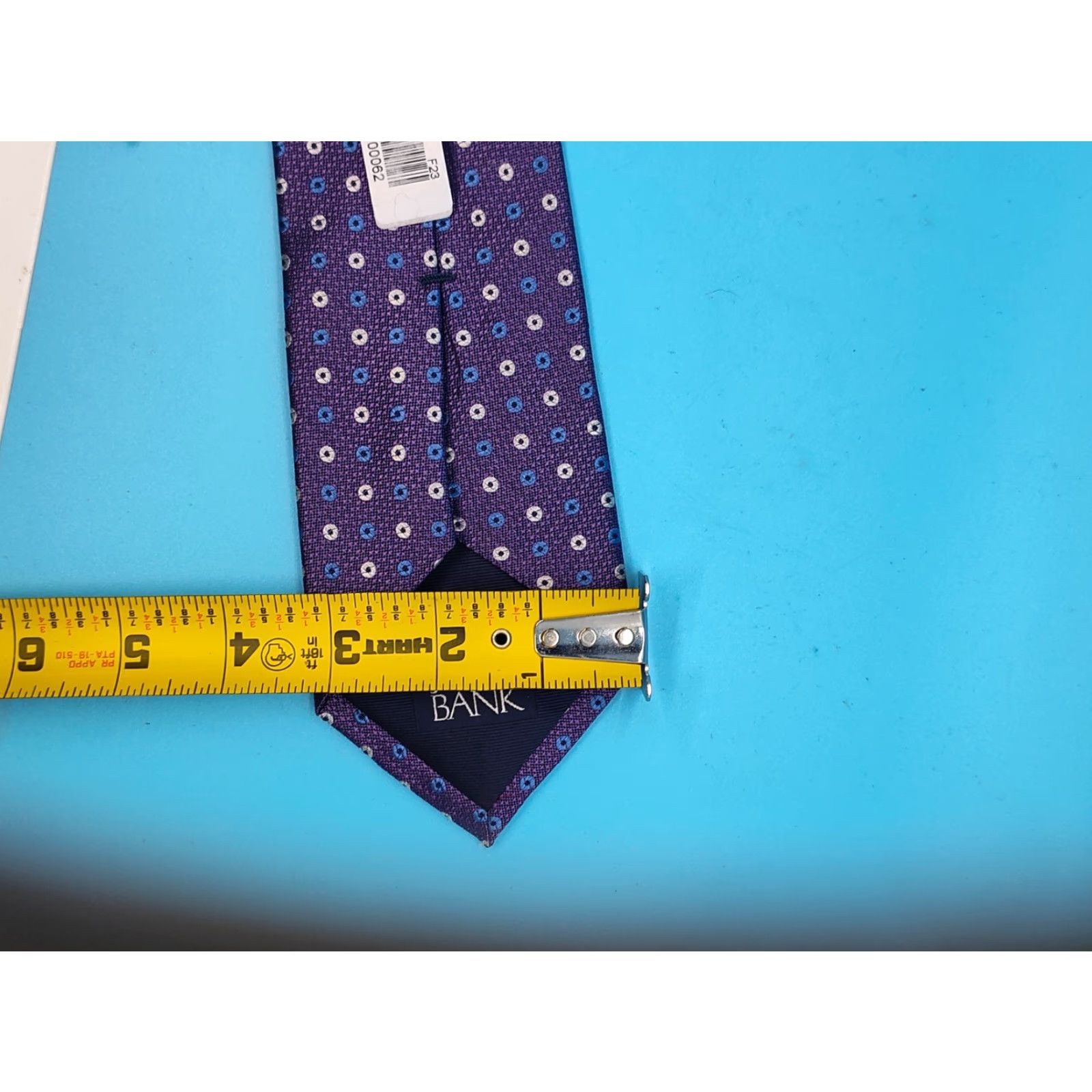 Jos. A. Bank Jos A. Bank Necktie 100% Silk Medallion Purple Blue White Multicolor Designer Men One Size Size ONE SIZE - 6 Thumbnail