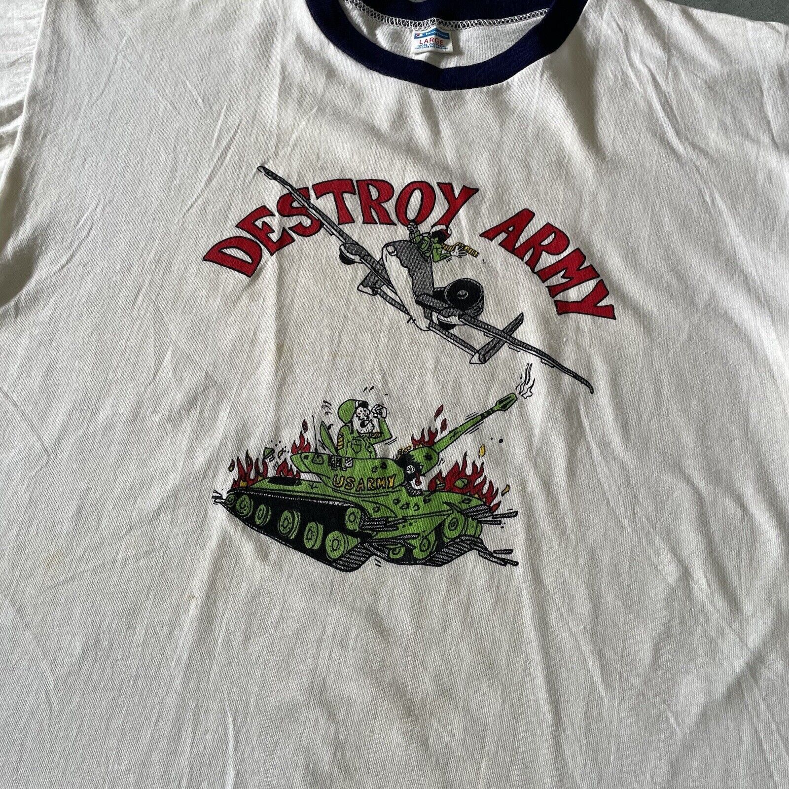Champion × Vintage Vintage 1970s Champion Ringer T-Shirt Mens Large Air Force Size US L / EU 52-54 / 3 - 9 Thumbnail
