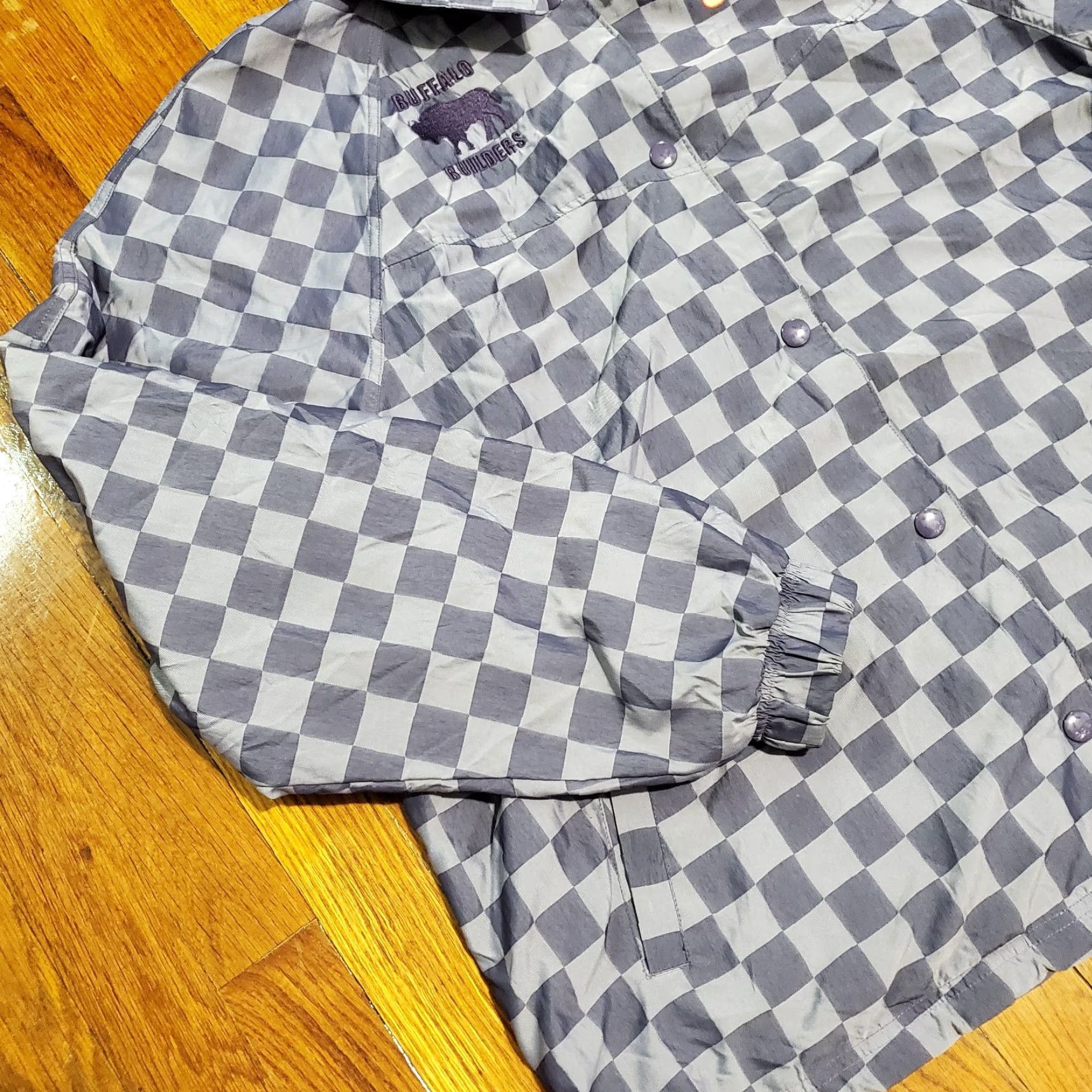 Nike Nike Windbreaker Jacket Womens XL Gray Checkered Windrunner Sportswear Icon Clash Size XL / US 12-14 / IT 48-50 - 2 Thumbnail