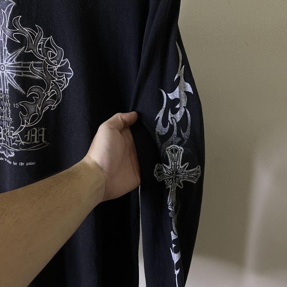 Affliction × If Six Was Nine × Japanese Brand Movin Chrome Heart Cross Style Nice Sleeves Detailing LS Tee Size US M / EU 48-50 / 2 - 4 Thumbnail