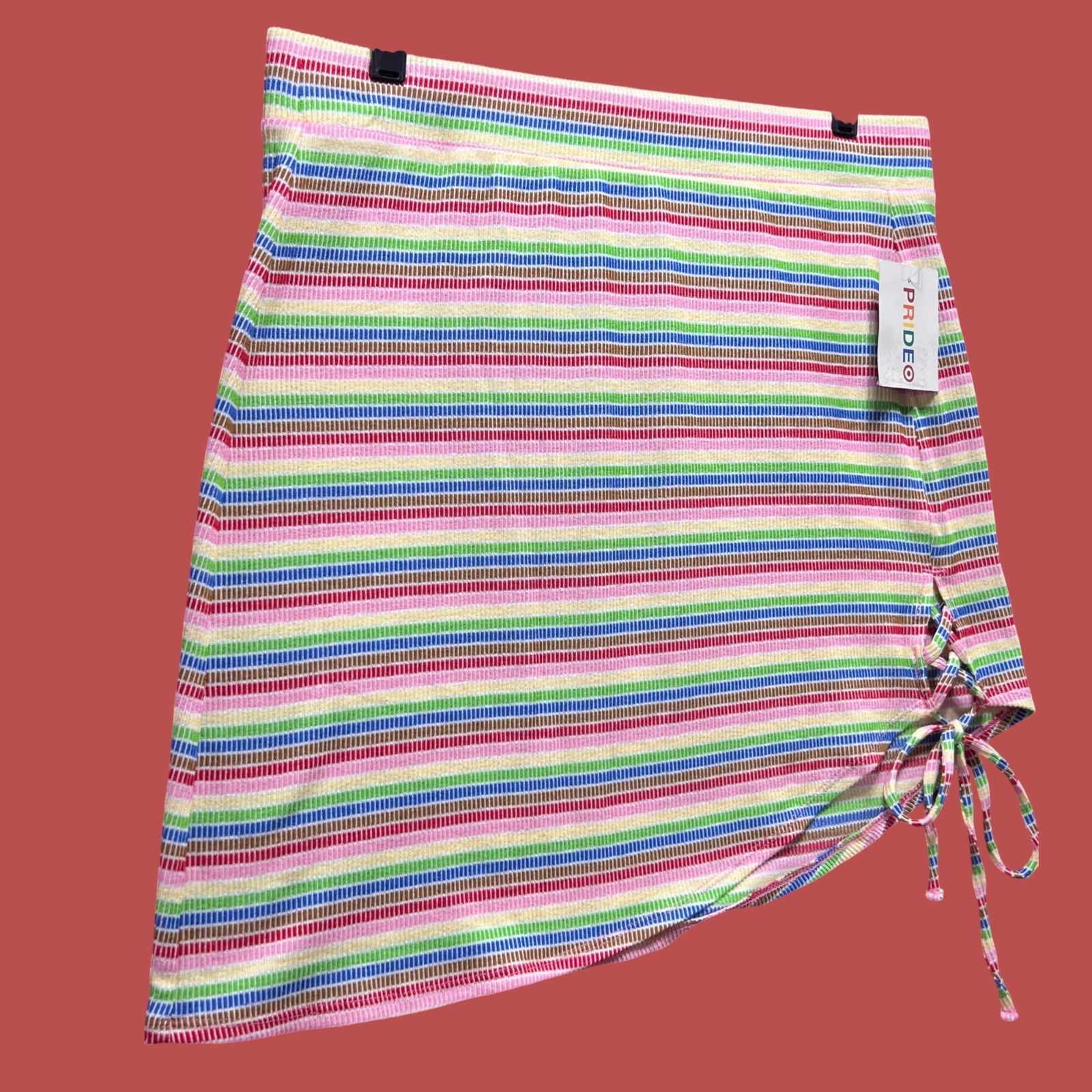 Other Pride - Women's Mid-Rise Mini Asymmetrical Skirt Rainbow Str Size 32" / US 10 / IT 46 - 12 Thumbnail