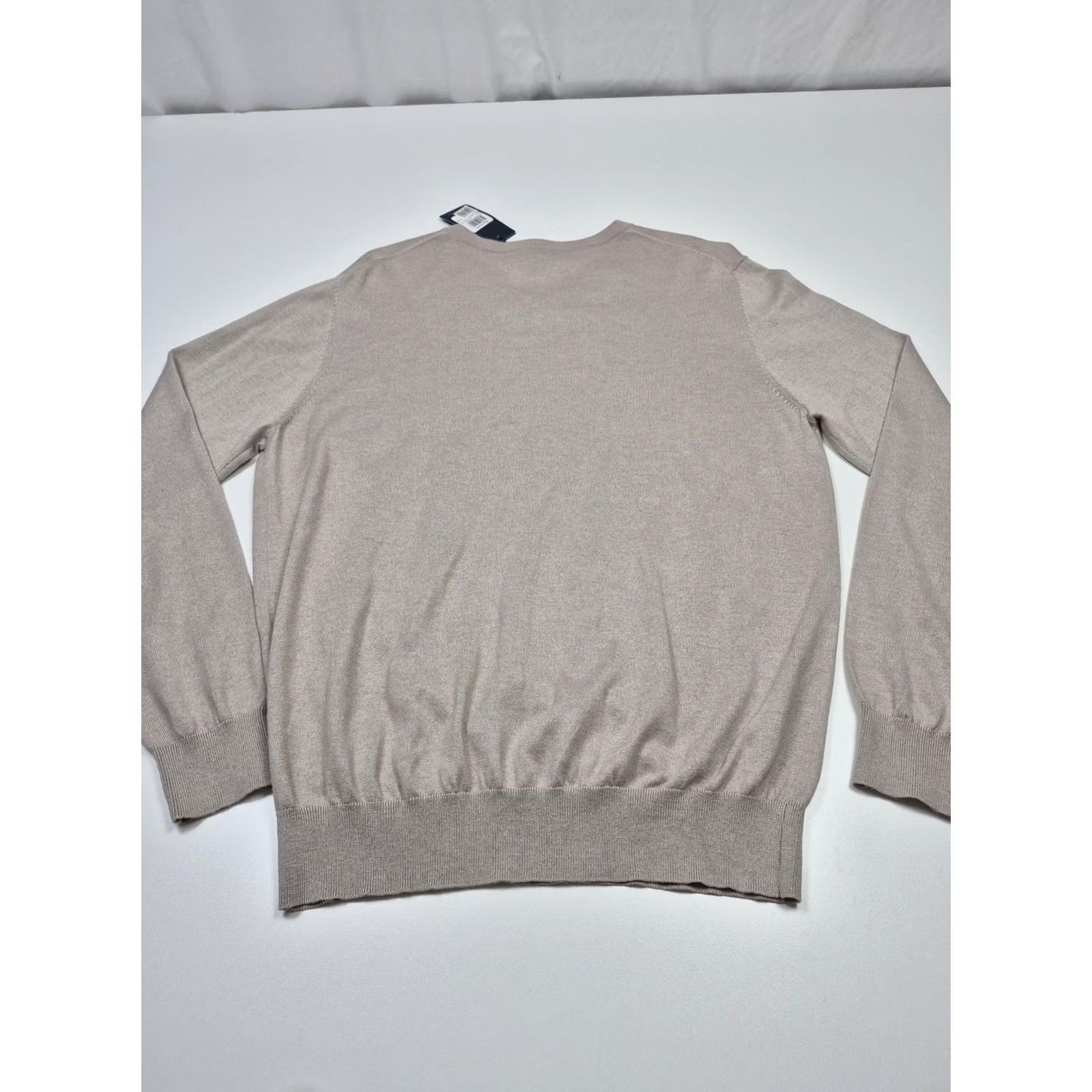 Faconnable Faconnable Sweater Mens XL Beige Silk Cotton Cashmere V-Neck Knit Pullover Size US XL / EU 56 / 4 - 7 Thumbnail