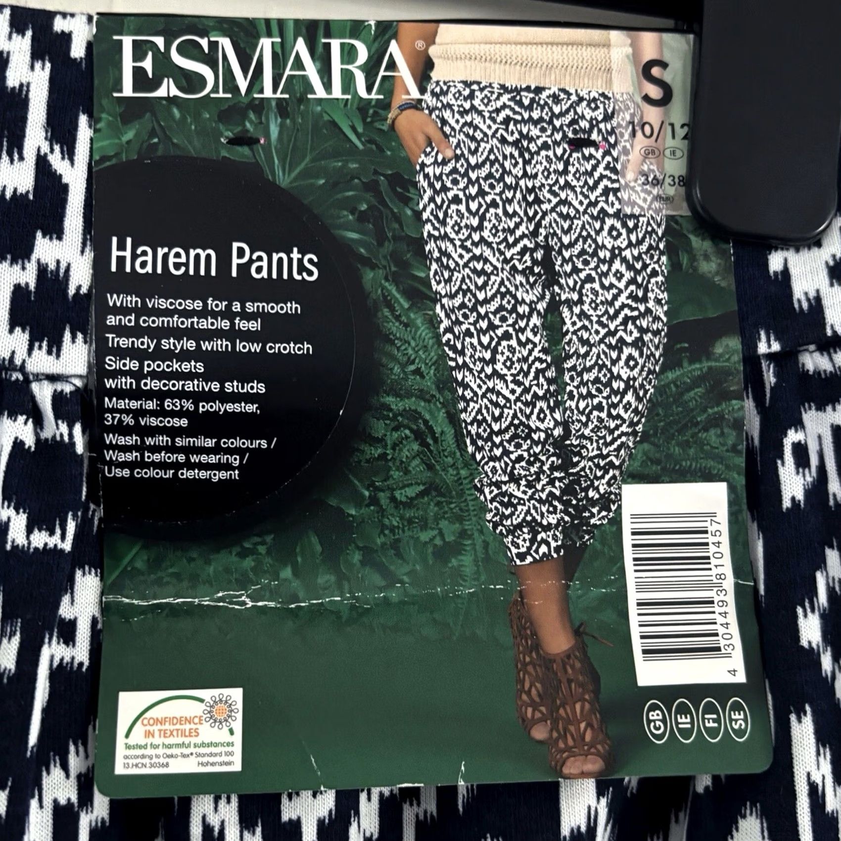 HARE ESMARA Pants Womens Small UK 10/12 Harem Trousers Size Navy White New With Tags BNWT Size 32" / US 10 / IT 46 - 5 Thumbnail