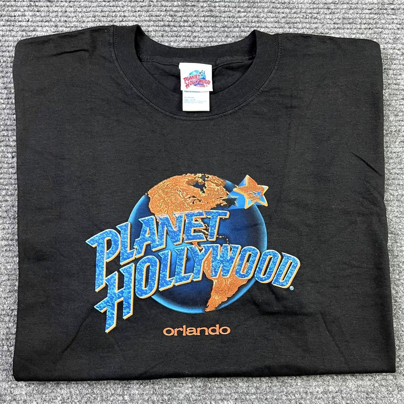 Planet Hollywood VINTAGE Planet Hollywood Shirt 2XL Black Short Sleeve Crew Neck Big Planet Logo Mens Size US XXL / EU 58 / 5 - 7 Thumbnail