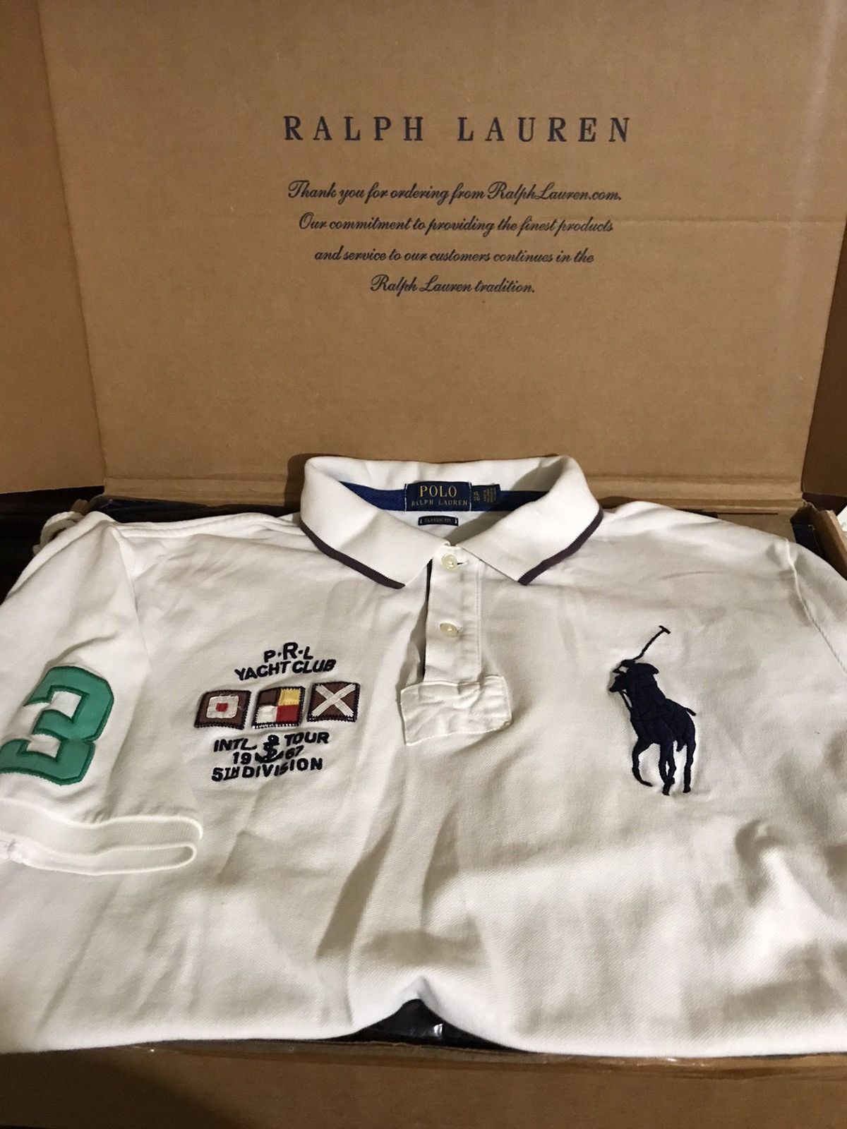 Polo Ralph Lauren PRL Yacht Club White Polo Shirt Size XL