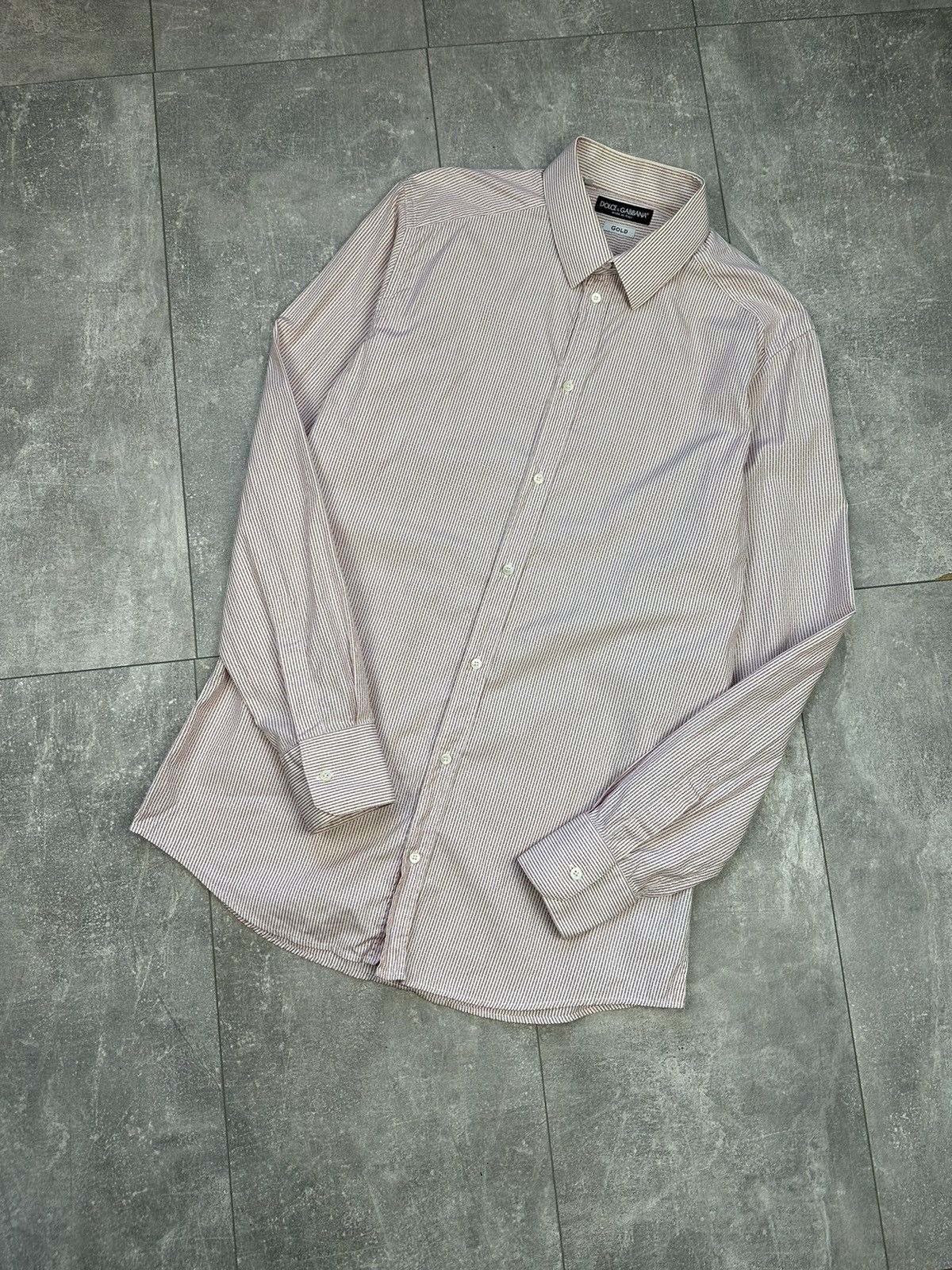 Dolce & Gabbana Dolce & Gabbana Gold Striped Shirts Button Up Size US L / EU 52-54 / 3 - 6 Thumbnail