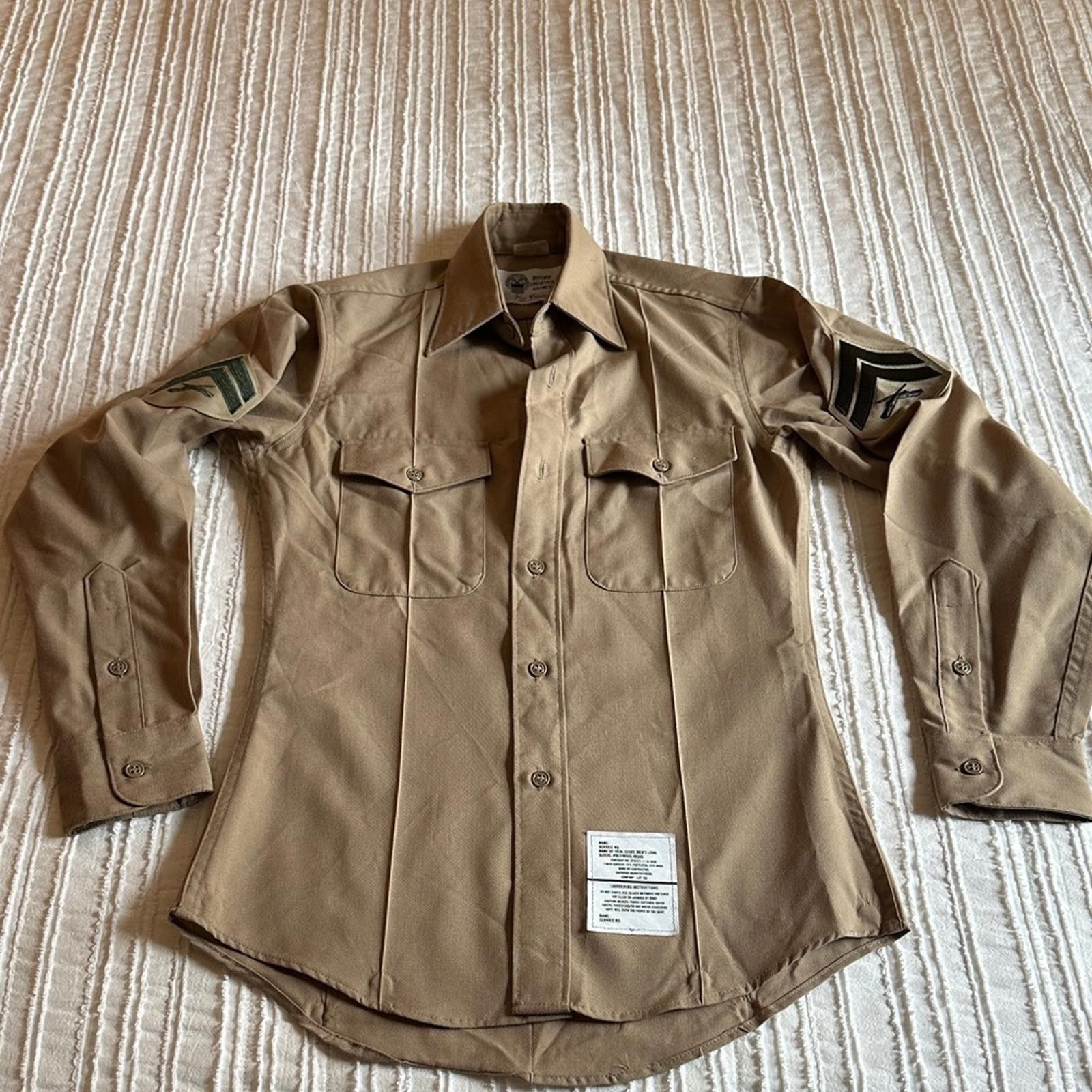 Other USMC Wool Long Sleeve Tan Military Button Down 14 x 31 Khaki Size US S / EU 44-46 / 1 - 1 Thumbnail