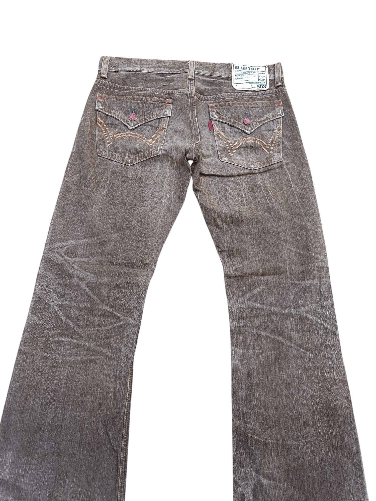 Japanese Brand FLARED 90s Edwin 503 Flare BlueTrip Whiskers Faded Jeans Size US 35 - 10 Thumbnail