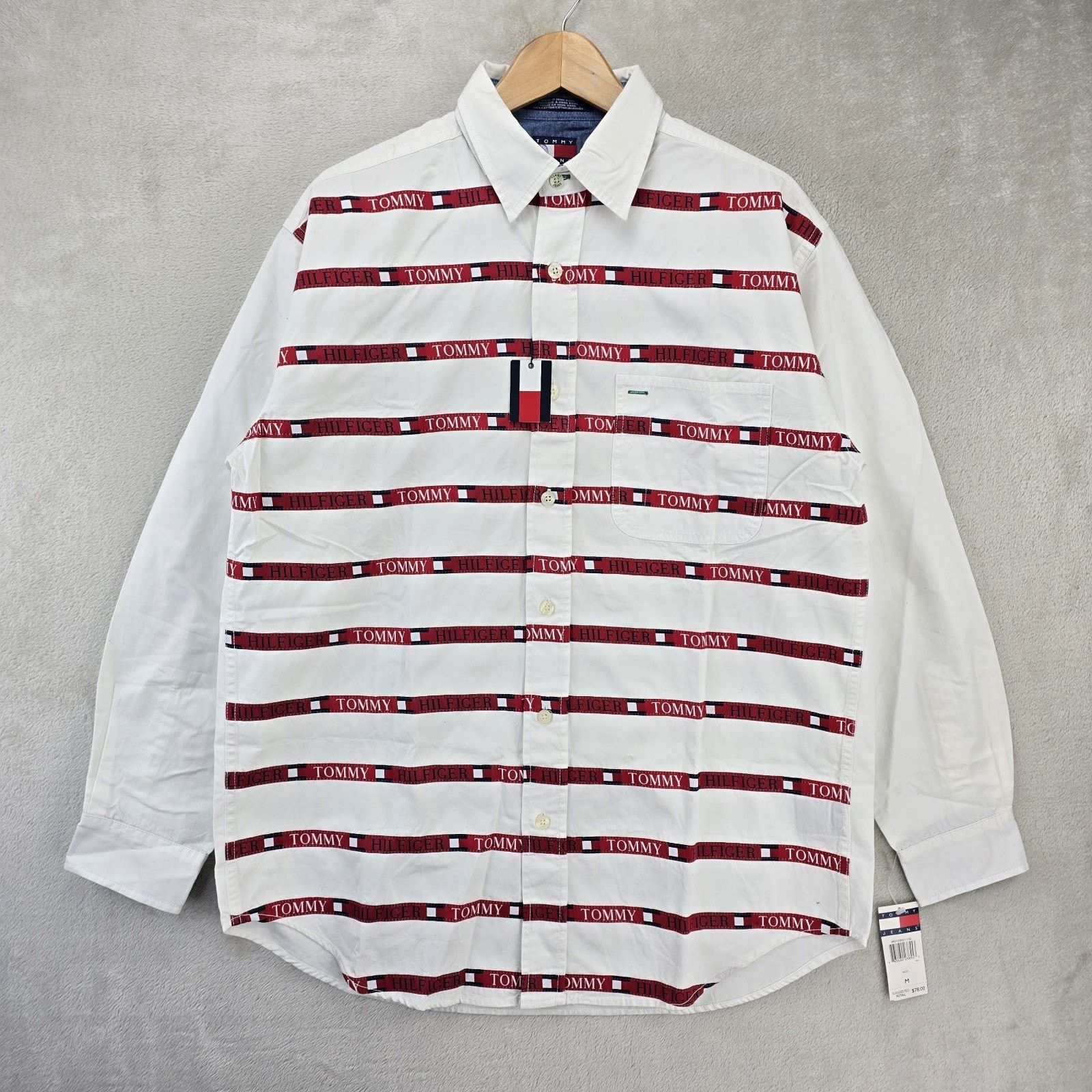 Tommy Hilfiger Vtg Tommy Hilfiger Stripe Button Up Shirt Medium Y2K *FLAWS* Size US M / EU 48-50 / 2 - 2 Thumbnail