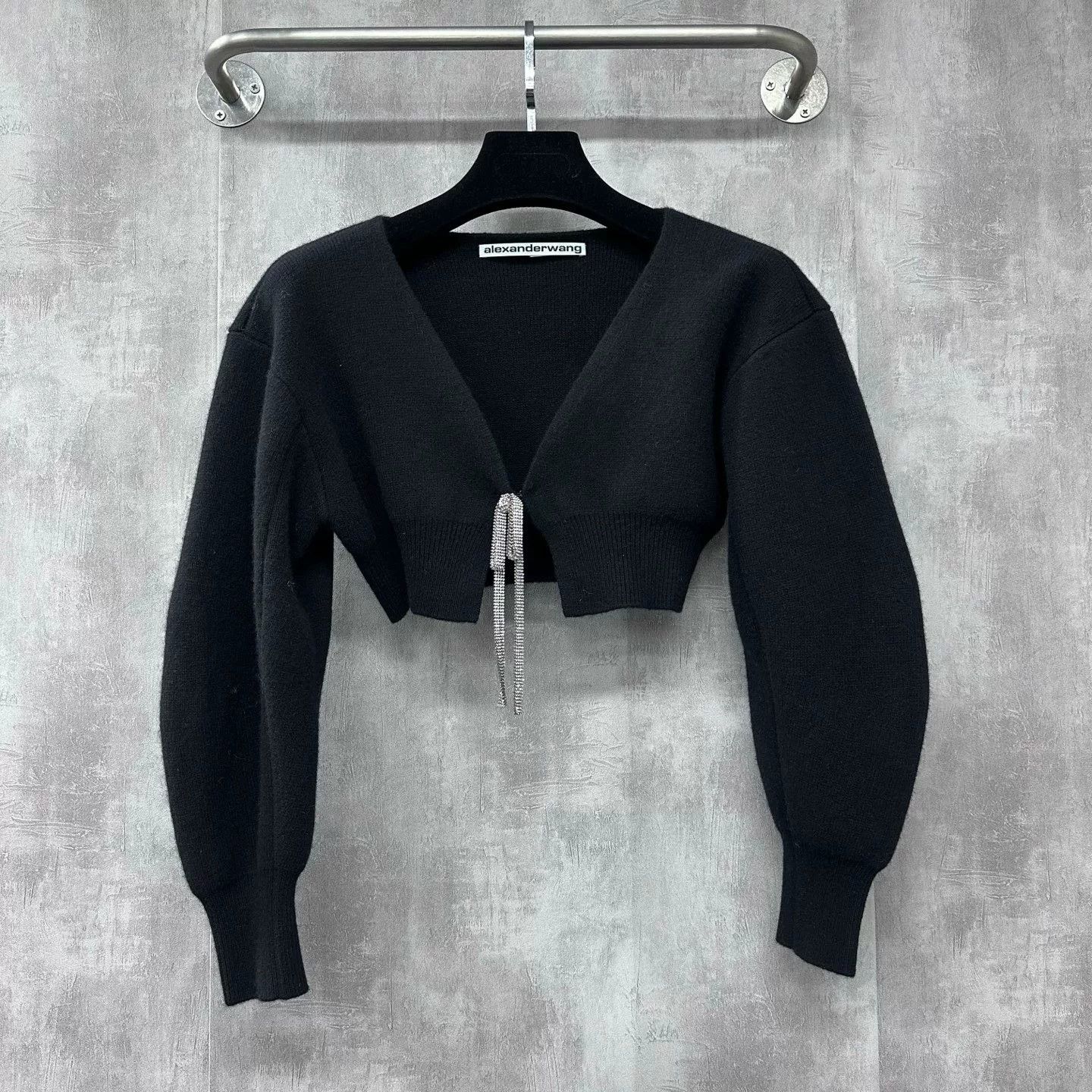 Alexander Wang Alexander Wang Rhinestone Bow Knit Cardigan Size S / US 4 / IT 40 - 1 Thumbnail