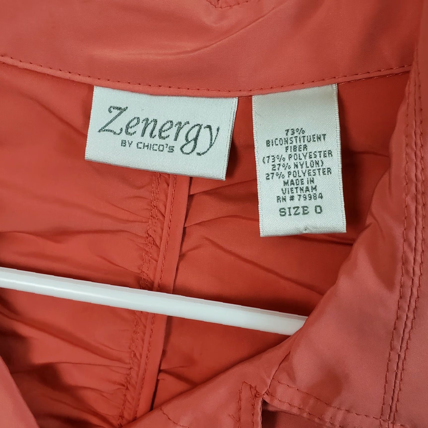Vintage Chicos Zenergy Jacket Sz Small Solid Orange Windbreaker Snap Buttons Women Size S / US 4 / IT 40 - 5 Thumbnail