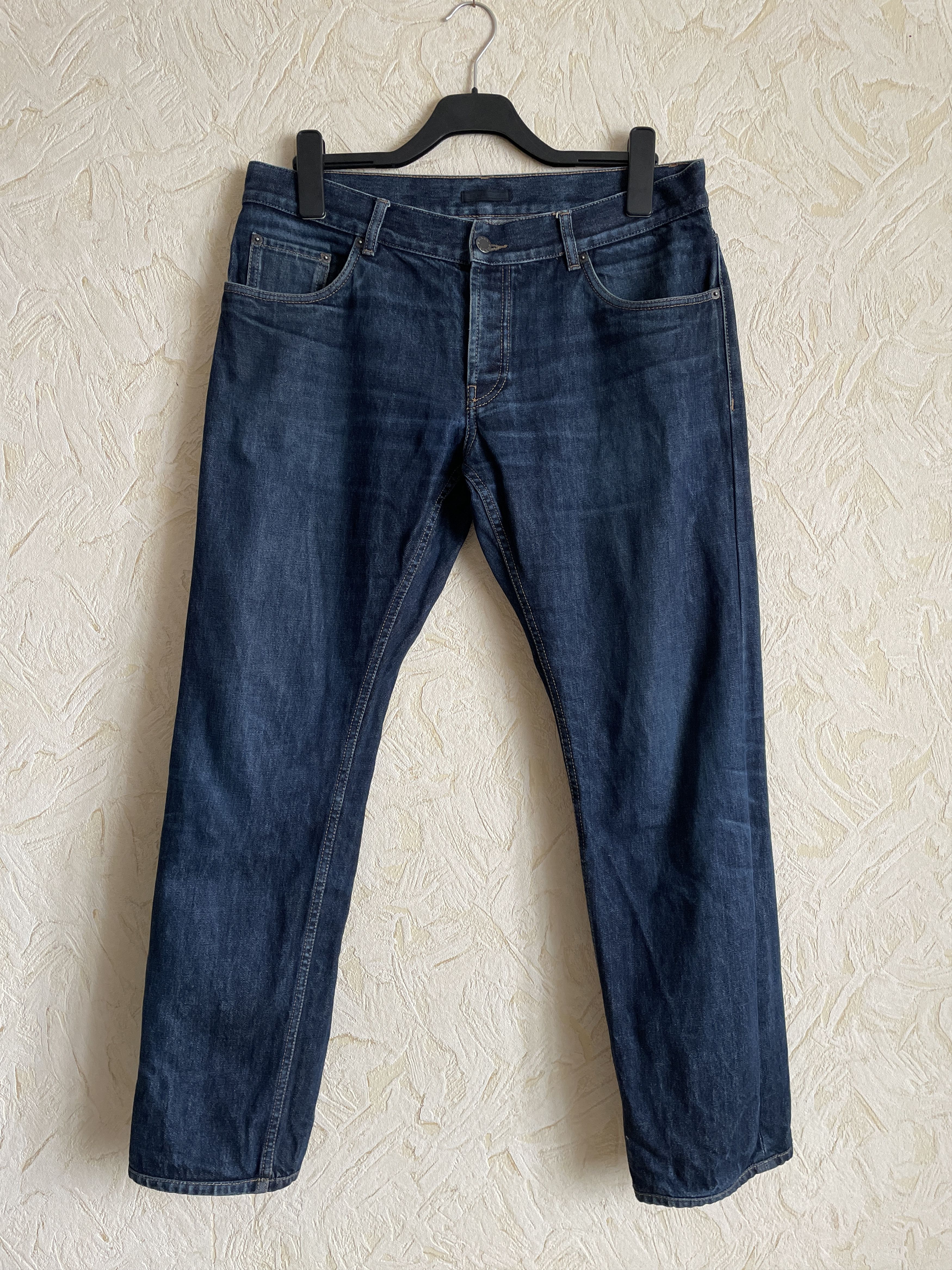Prada Denim Indigo Blue Pants Selvedge Tight Fit Mens Jeans