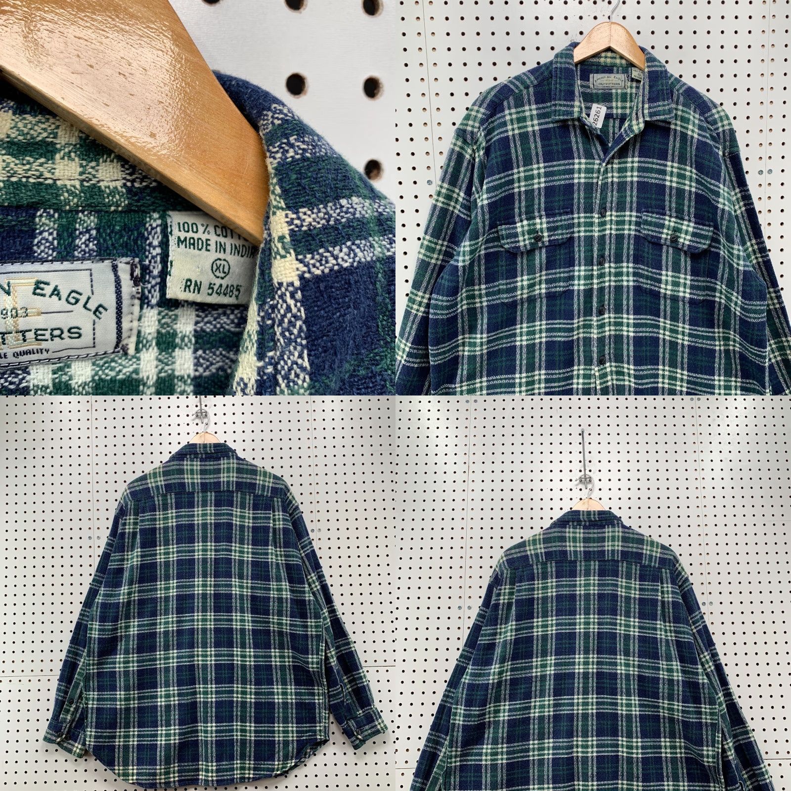 American Eagle Outfitters VINTAGE American Eagle Shirt Plaid Knit Button-Up Adult XL Green 90s Mens Size US XL / EU 56 / 4 - 8 Thumbnail
