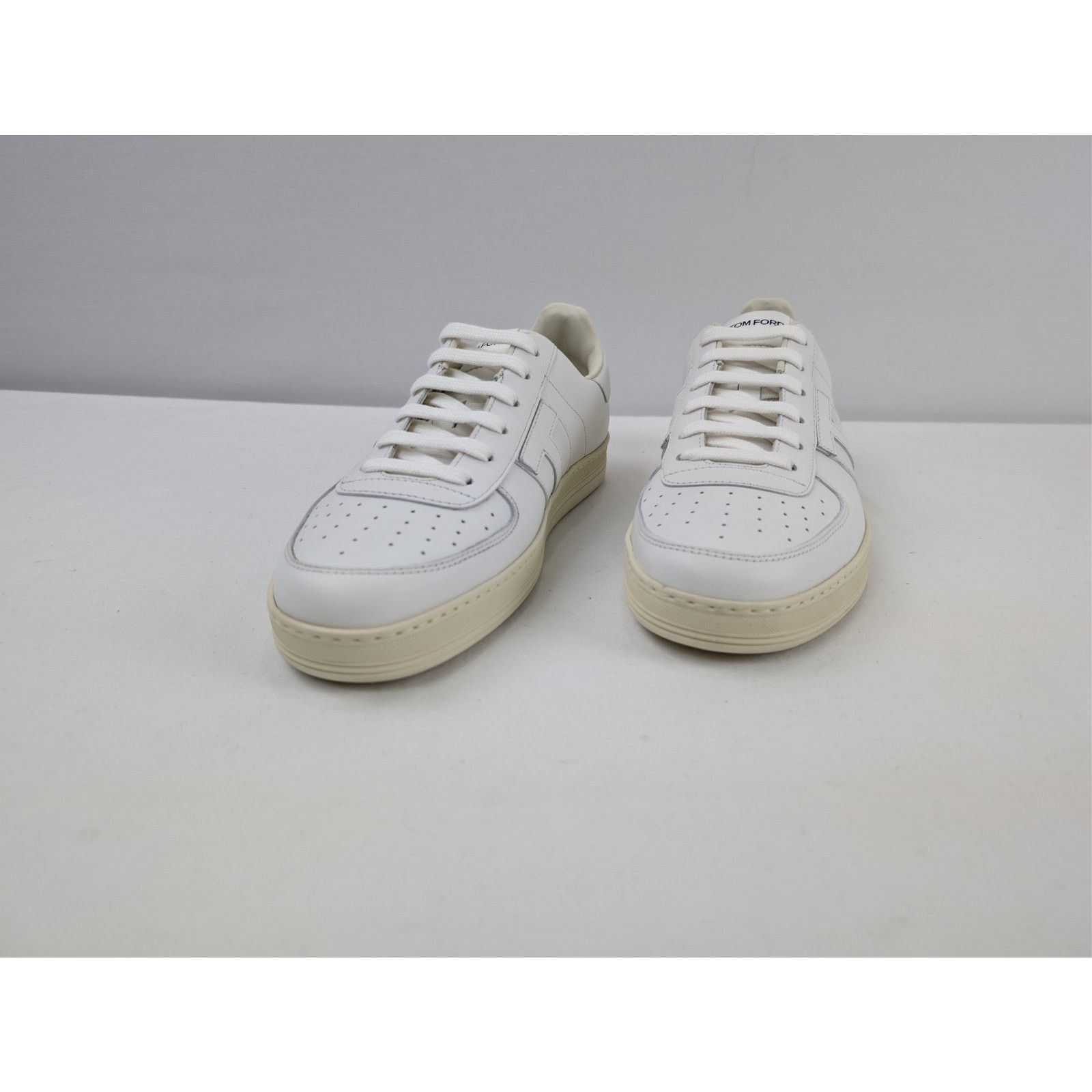 Tom Ford o1rshd1 Classic Radcliffe leather low-top sneaker in white Size US 8.5 / EU 41-42 - 7 Thumbnail