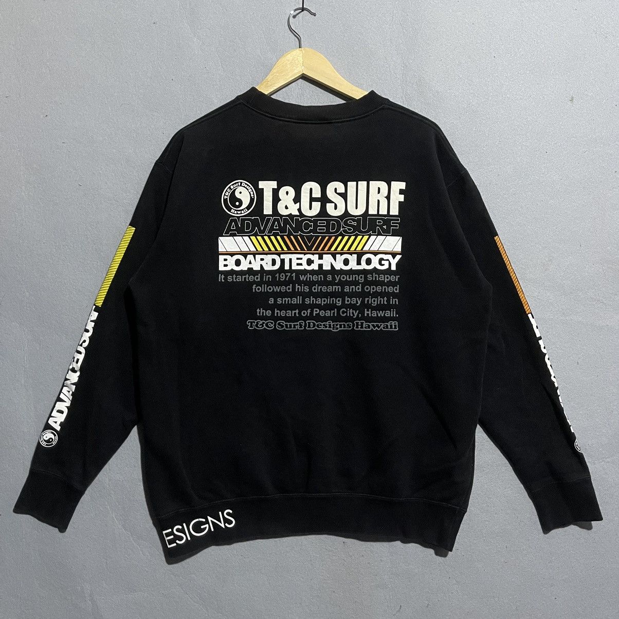 Vintage T&C Surf Designs Black Graphic Sweatshirt XL