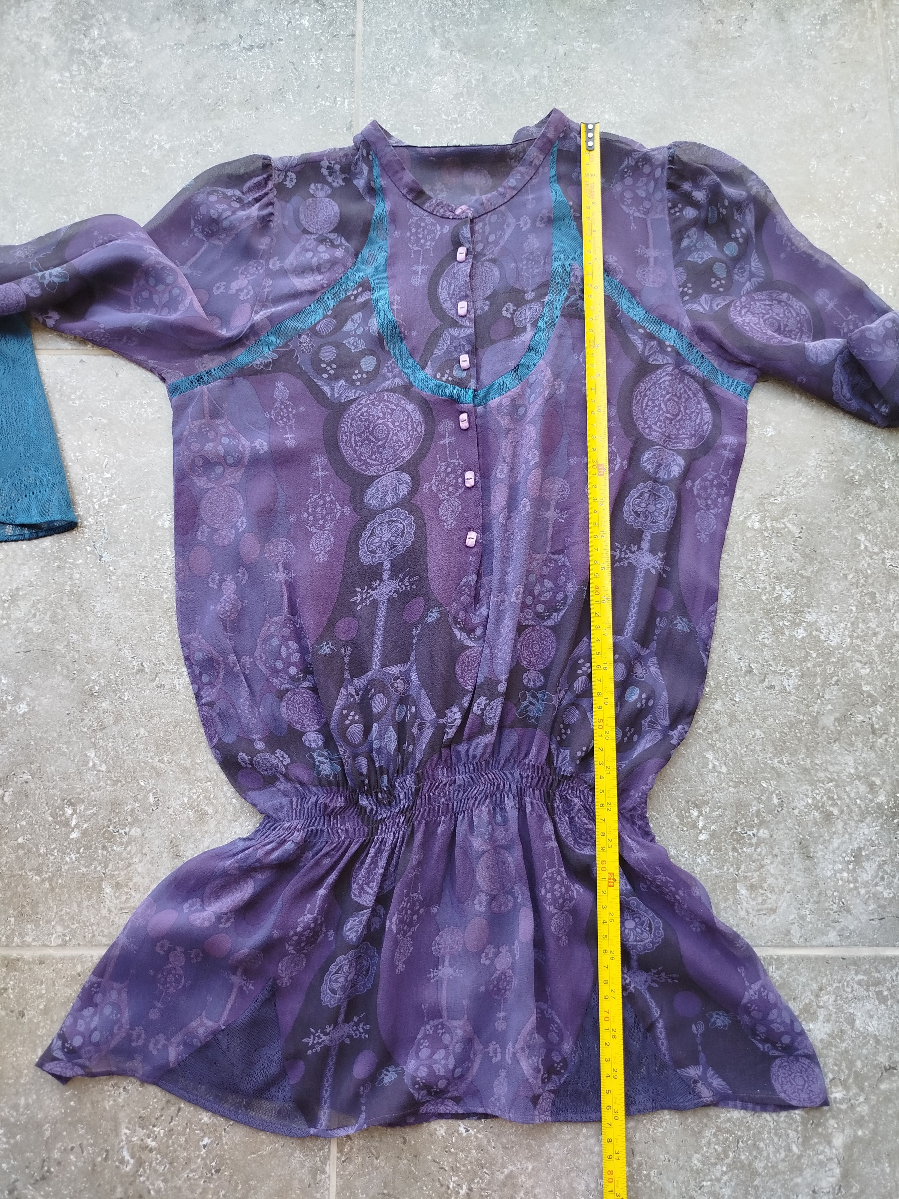 Custo Barcelona Blouse Long Sleeve Boho Chiffon Silk Vintage Y2K Size S Size S / US 4 / IT 40 - 15 Thumbnail