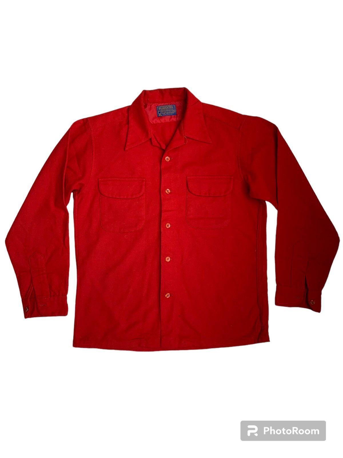 image of Vintage 70's Pendleton Plaid Wool Flannel Shirt Made In Usa in Red, Men's (Size Medium)