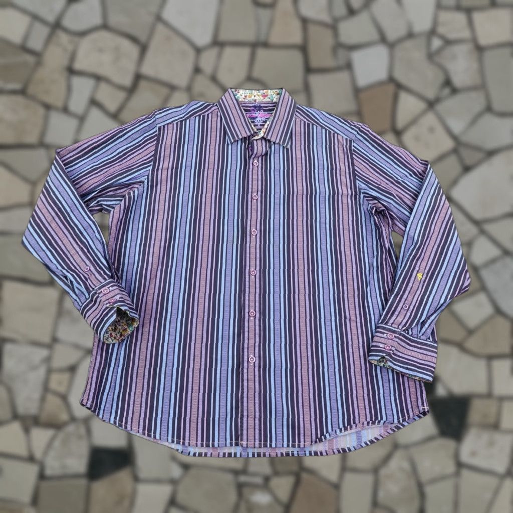 Robert Graham Robert Graham Shirt Men Large Cotton Striped Button-Up Casual Formal Business Wedding Workwear Size US L / EU 52-54 / 3 - 1 Thumbnail
