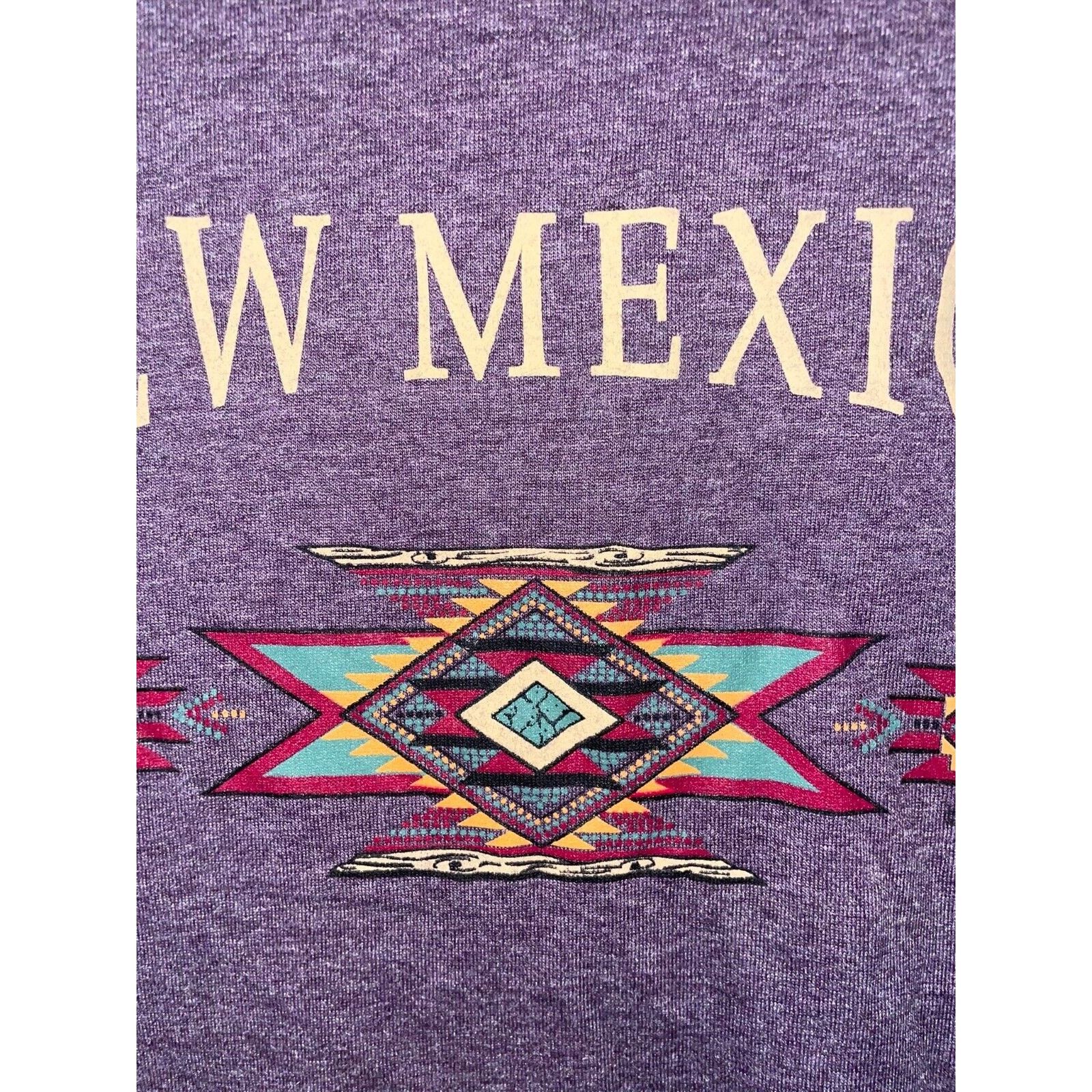 Jerzees Vintage New Mexico Shirt Purple Tee Native American VTG 90s Size US L / EU 52-54 / 3 - 3 Thumbnail