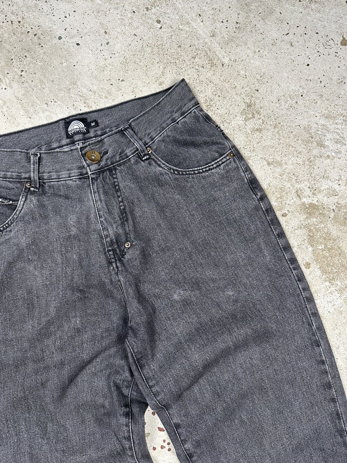 Southpole × Vintage Vintage Southpole Grey Baggy Embroidery Logo Denim Pants Size US 32 / EU 48 - 6 Thumbnail