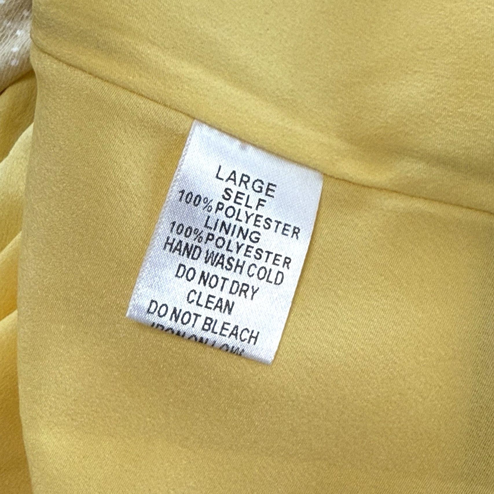 Vintage J.NNA Dress Womens Large Yellow Smocked Balloon Sleeve Knee Length Polyester Fit & Flare Size L / US 10 / IT 46 - 4 Thumbnail