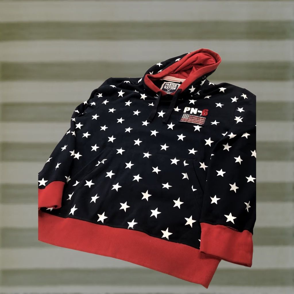 Vintage Parish Nation Hoodie Red White Blue Stars Flag Jacket Mens XL Lacrosse Champion Size US XL / EU 56 / 4 - 1 Thumbnail