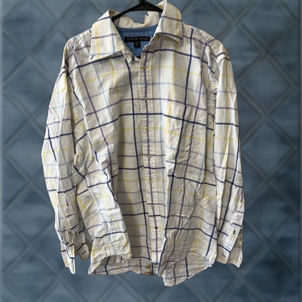 Tommy Hilfiger TOMMY HILFIGER Plaid Button-Down Shirt Multicolor 16.5 34-35 Long Sleeve Mens Size US L / EU 52-54 / 3 - 1 Thumbnail