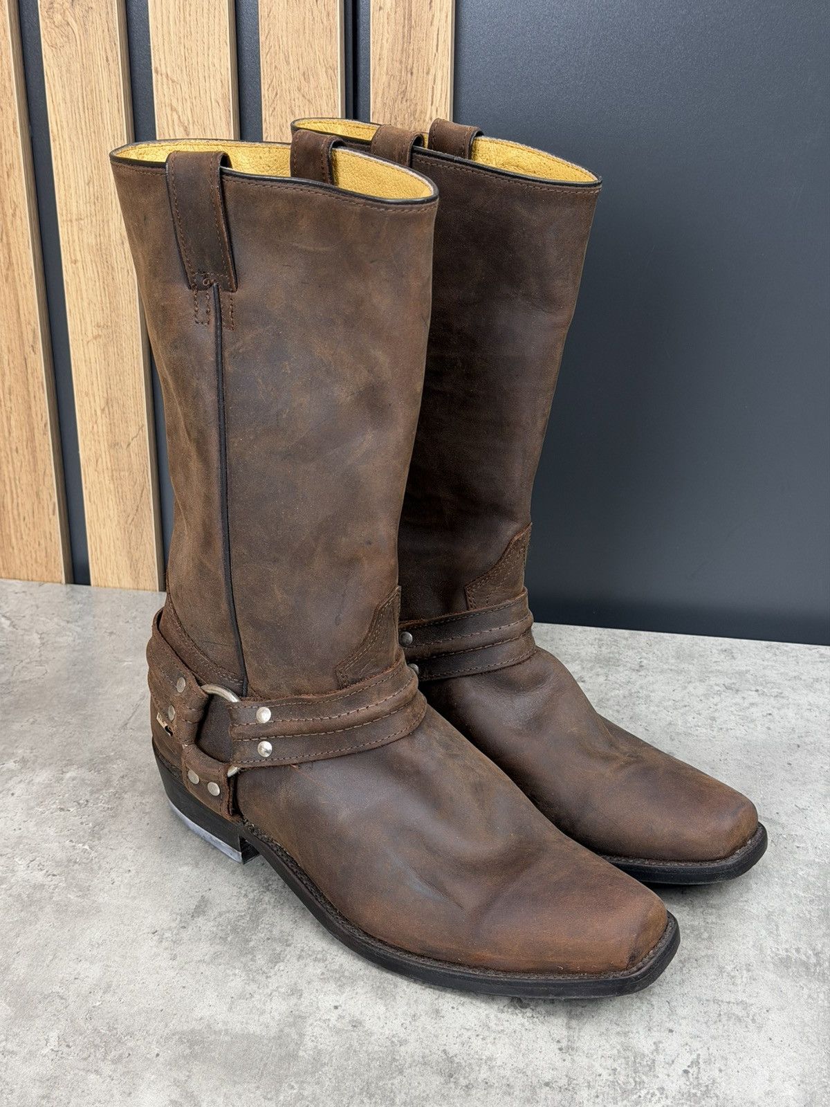 Stars & Stripes Stars & Stripes Brown Leather Biker Western Cowboy Boots Size US 11.5 / EU 44-45 - 3 Thumbnail