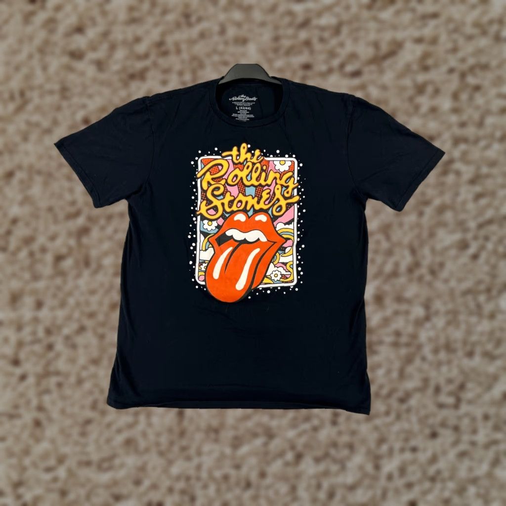 Vintage Rolling Stones Shirt Women Large Black 100% Cotton Short Sleeve Crew 2022 Size L / US 10 / IT 46 - 1 Thumbnail