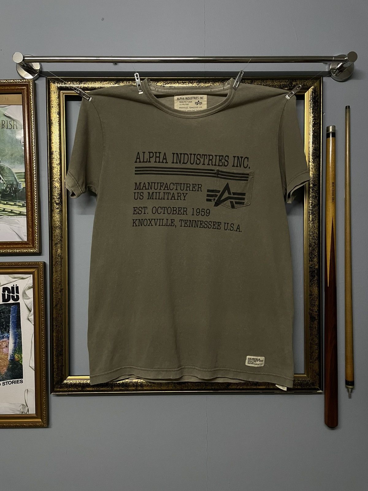 Alpha Industries × Vintage Vintage 90s Designer Alpha Industries Us Military Faded Tee Size US M / EU 48-50 / 2 - 1 Thumbnail