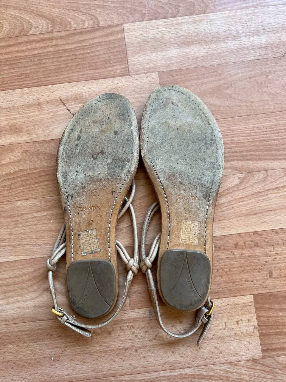 Prada PRADA RED TAB GLADIATOR BEIGE LIGHT BROWN WOMAN SANDALS SZ37 Size US 7 / IT 37 - 11 Thumbnail
