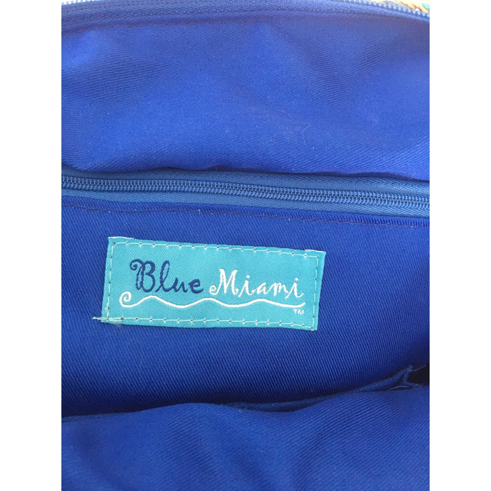 Other Blue Miami Woven Blue, Straw Gold Threads Shoulder Bag Purse Size ONE SIZE - 2 Thumbnail