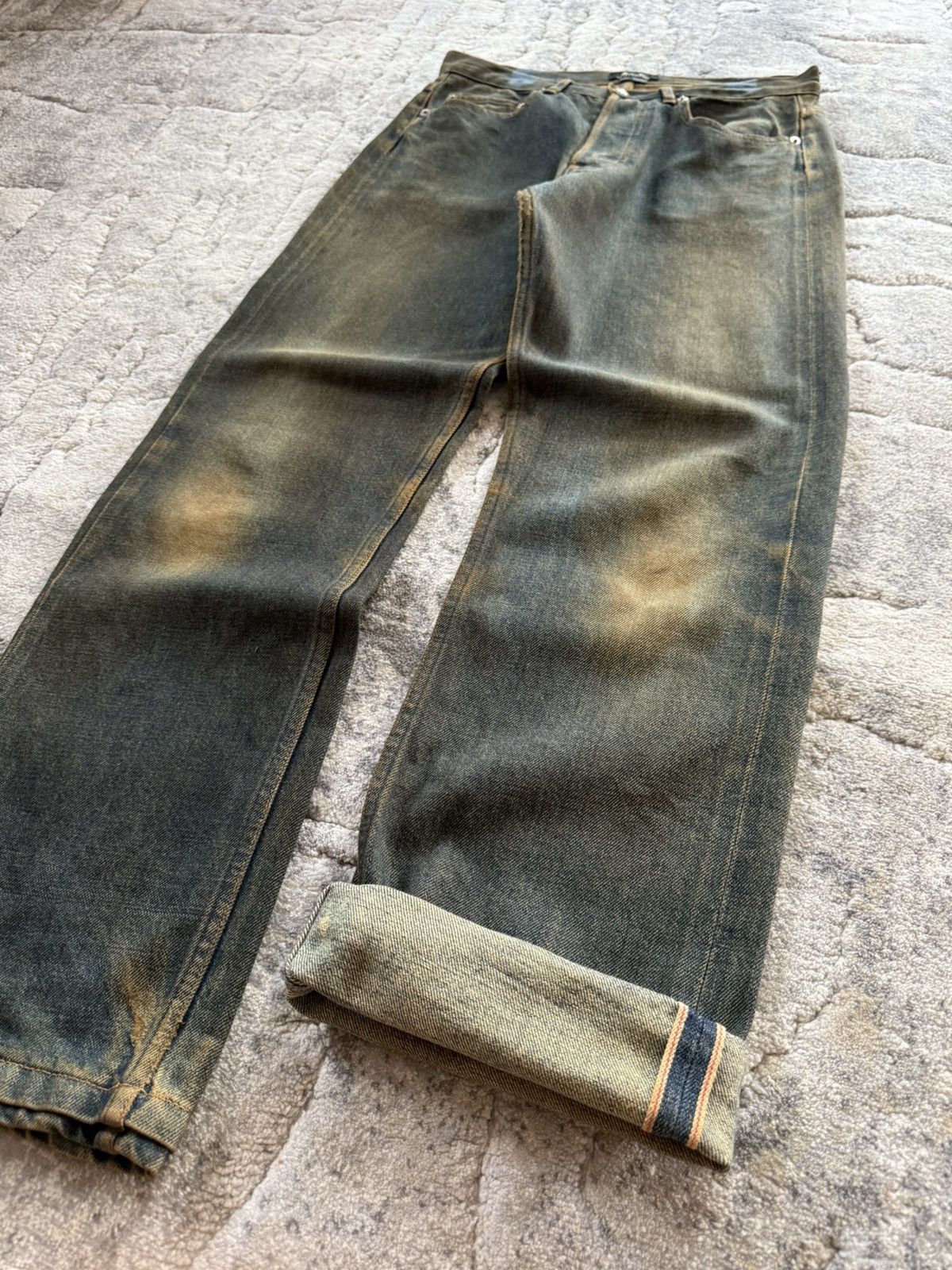 A.P.C. A.P.C Reu De Fleurus Earthy Mud Wash Selvedge Straight Jeans Size US 29 - 3 Thumbnail