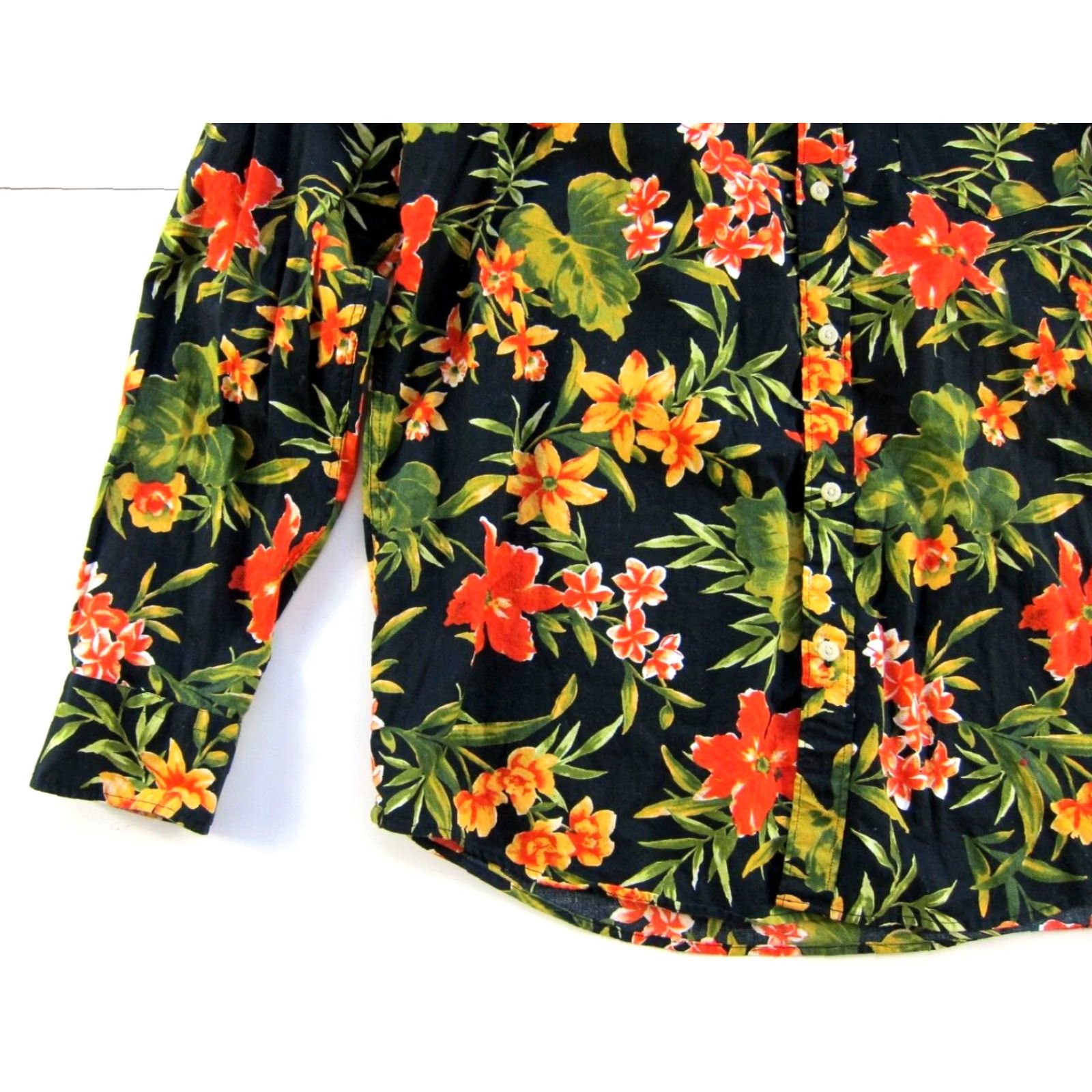 American Eagle Outfitters American Eagle Outfitters Shirt XL Men's Orange Floral Long Sleeve Button-Up Classic Shirt Size US XL / EU 56 / 4 - 6 Thumbnail