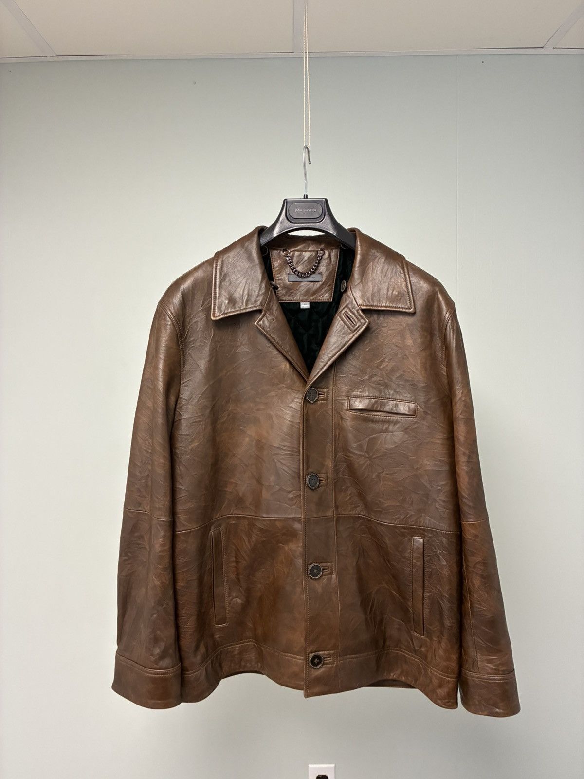 John Varvatos Fox Collar Leather Coat EU 48 USA 38 Size US M / EU 48-50 / 2 - 17 Thumbnail