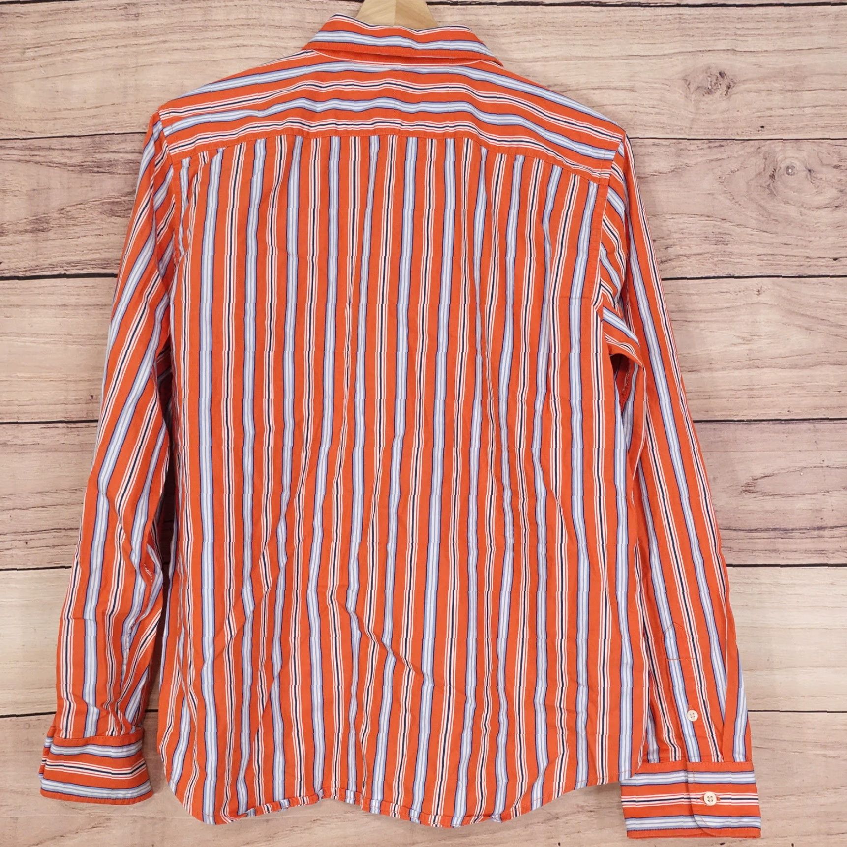Ralph Lauren LAUREN RALPH LAUREN LONG SLEEVE ORANGE STRIPED BUTTON-UP SHIRT WOMENS SIZE L Size L / US 10 / IT 46 - 4 Thumbnail