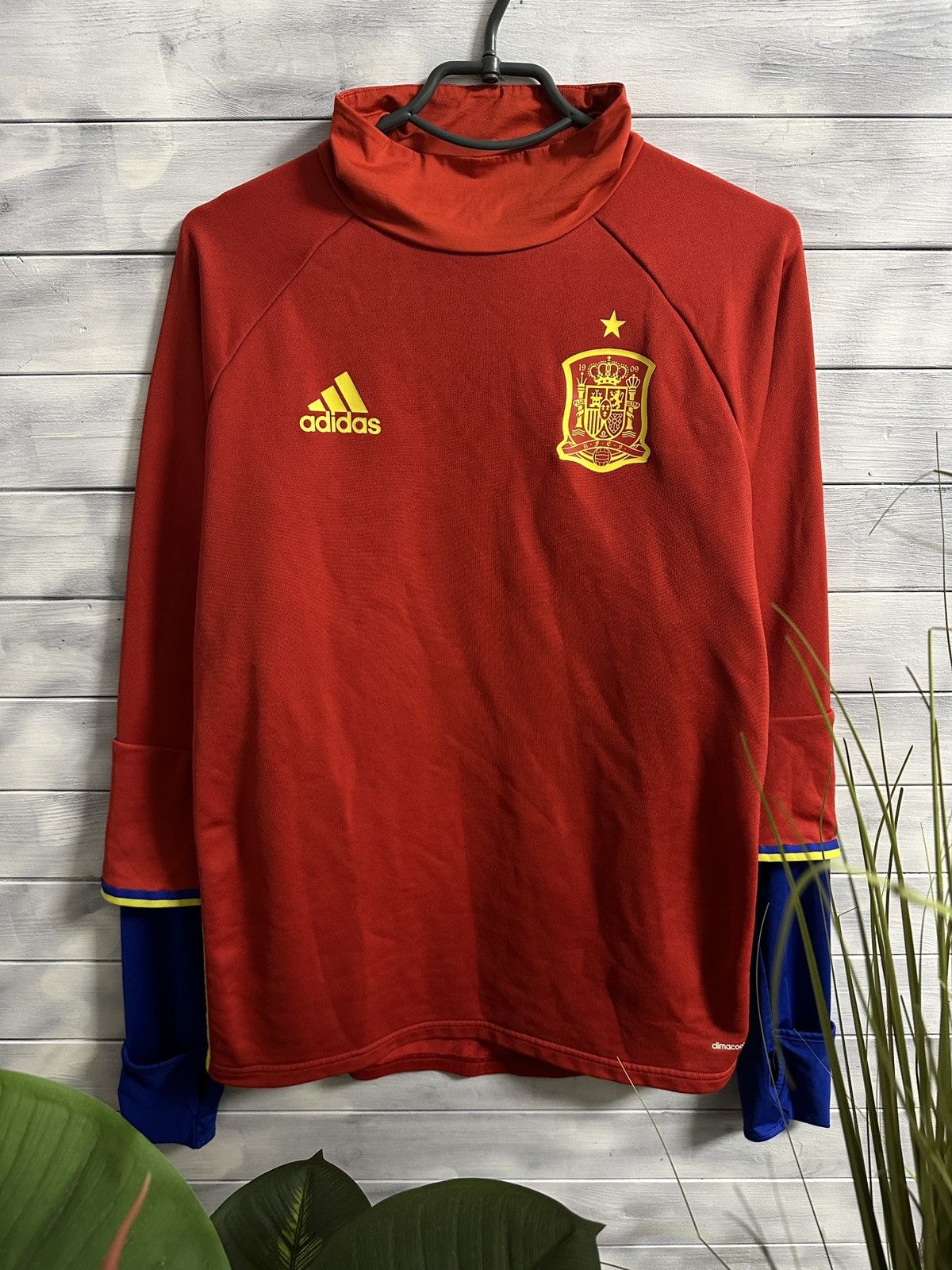 Vintage Rare Soccer Long-Sleeve Adidas Spain Training Form Size US L / EU 52-54 / 3 - 1 Thumbnail