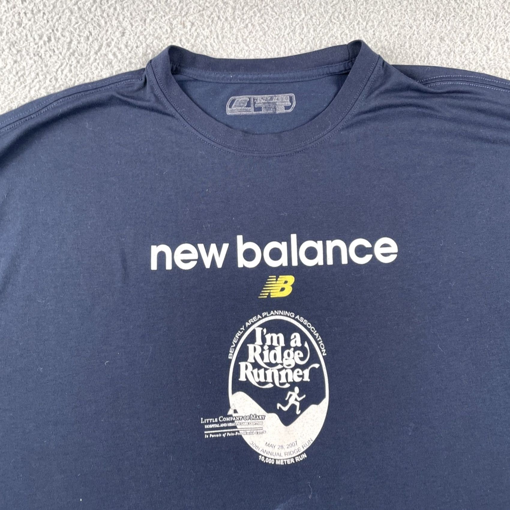 New Balance VINTAGE New Balance XL Race Crew Running Shirt Beverly 2007 Navy Blue Ridge Runner Men T-Shirt Crew Neck Short Sleeve Blue Size US XL / EU 56 / 4 - 2 Thumbnail