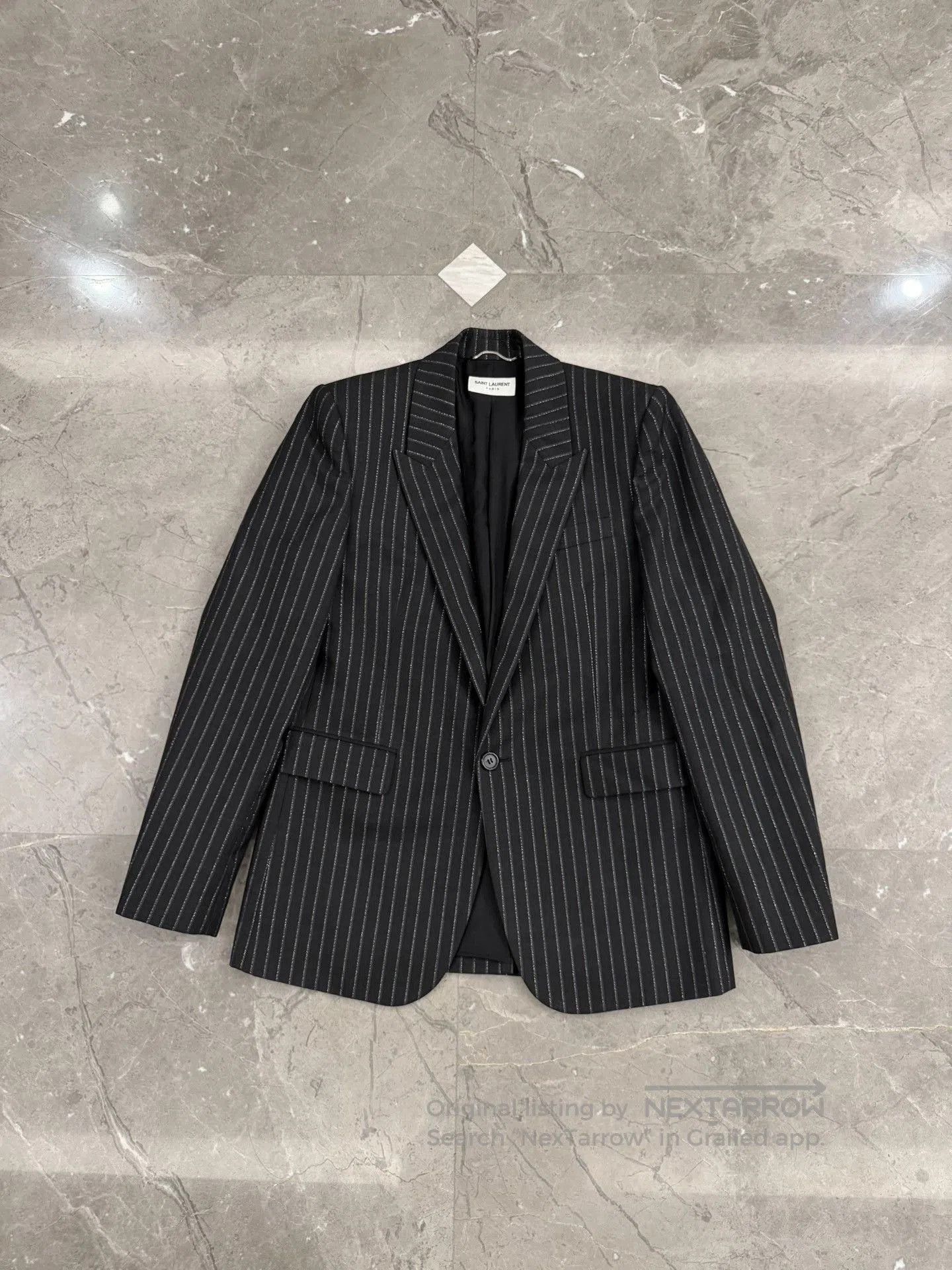 Saint Laurent Paris Saint Laurent Classic Silver Stripe Suit. Size US S / EU 44-46 / 1 - 1 Thumbnail