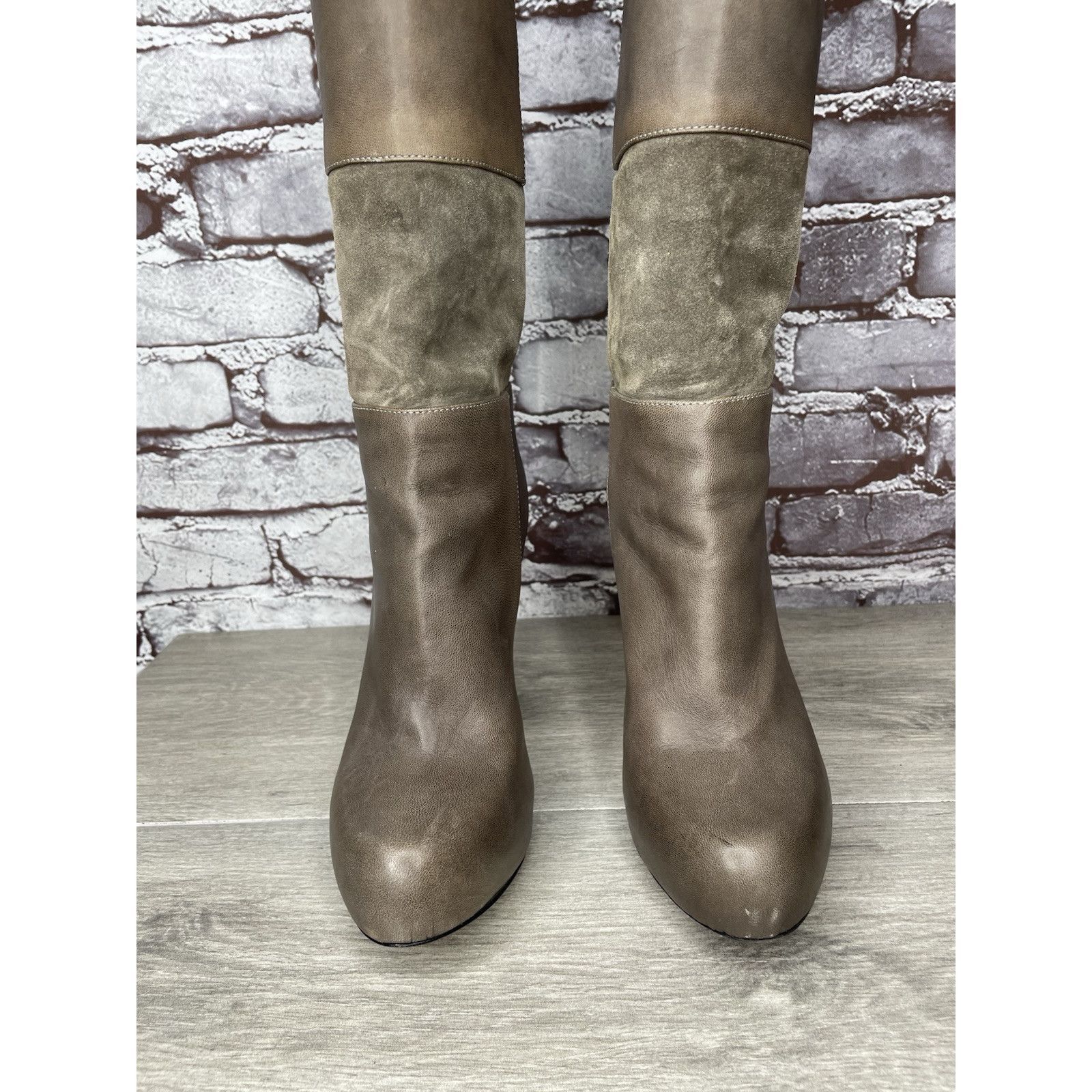 Loeffler Randall Loeffler Randall Grey Leather Suede Tall Riding Heel Boots W Size US 9.5 / IT 39.5 - 4 Thumbnail