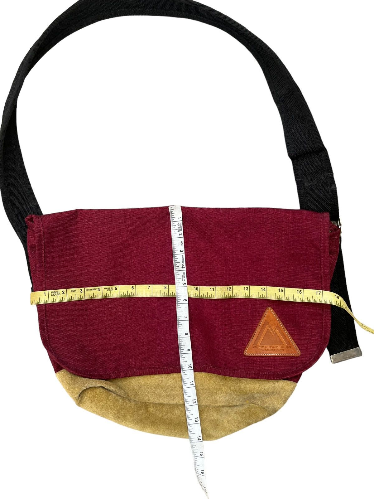 Vintage Anonym Japan Hand Made Nylon Leather Maroon Messenger Bag Size ONE SIZE - 9 Thumbnail