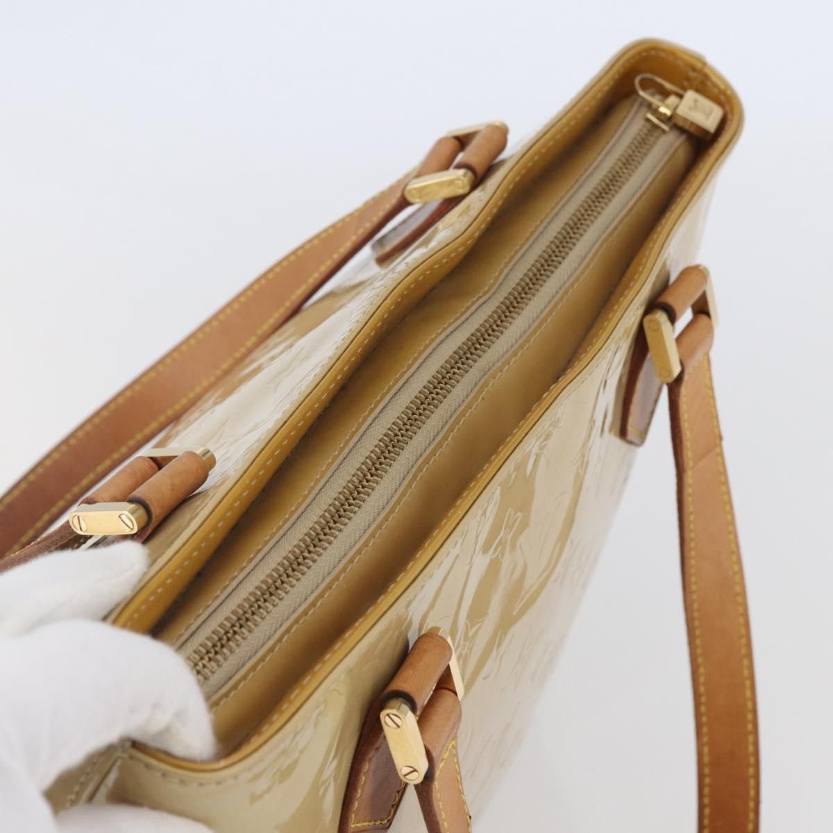 Louis Vuitton LOUIS VUITTON Monogram Vernis Houston Hand Bag Beige M91004 Size ONE SIZE - 6 Thumbnail